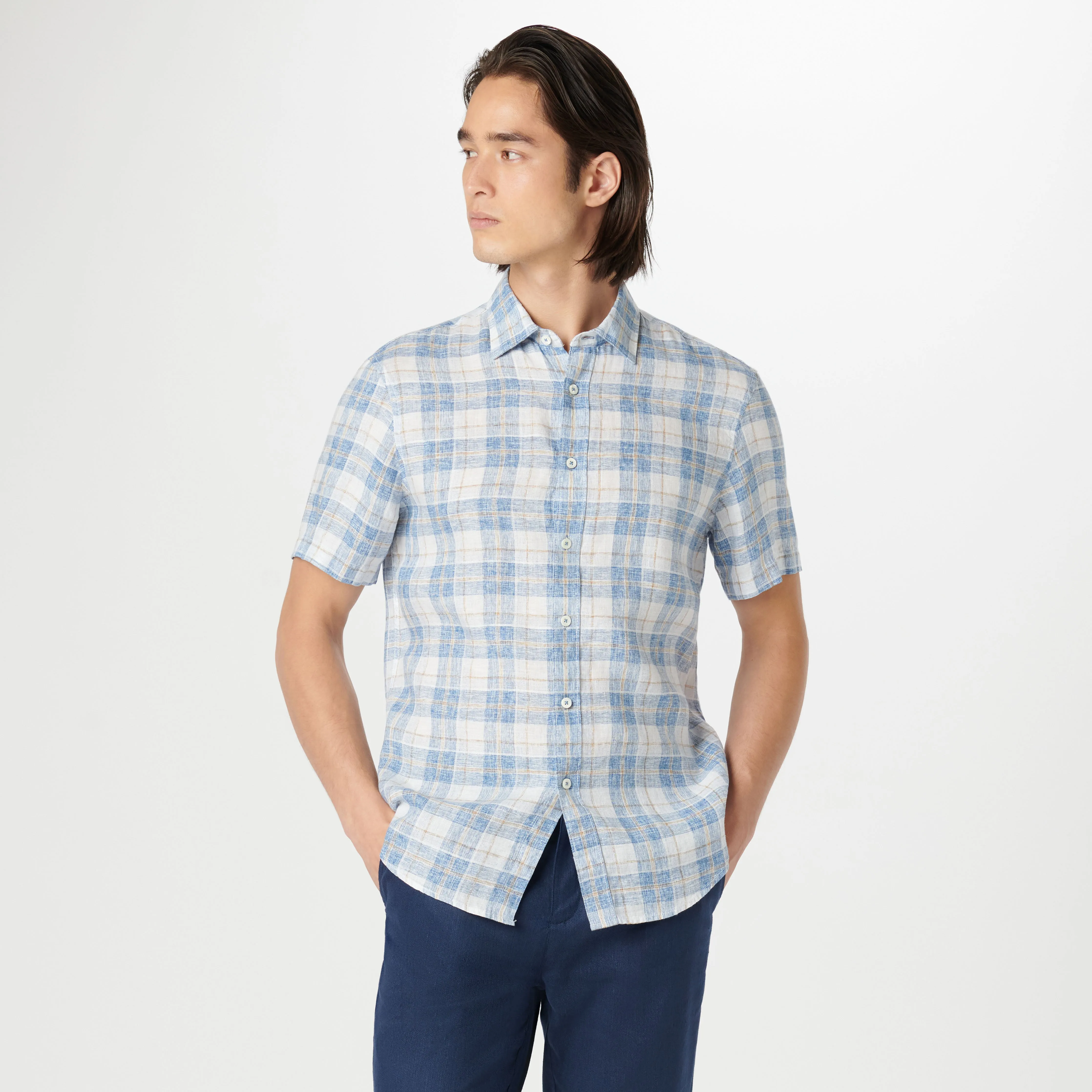 Orson Plaid Short Sleeve Shirt sold by Bugatchi product image thumbnail 2