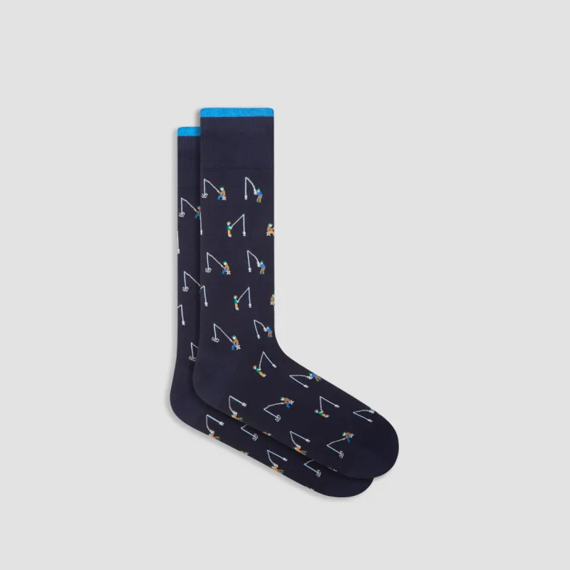 Fisherman Mid-Calf Socks sold by Bugatchi