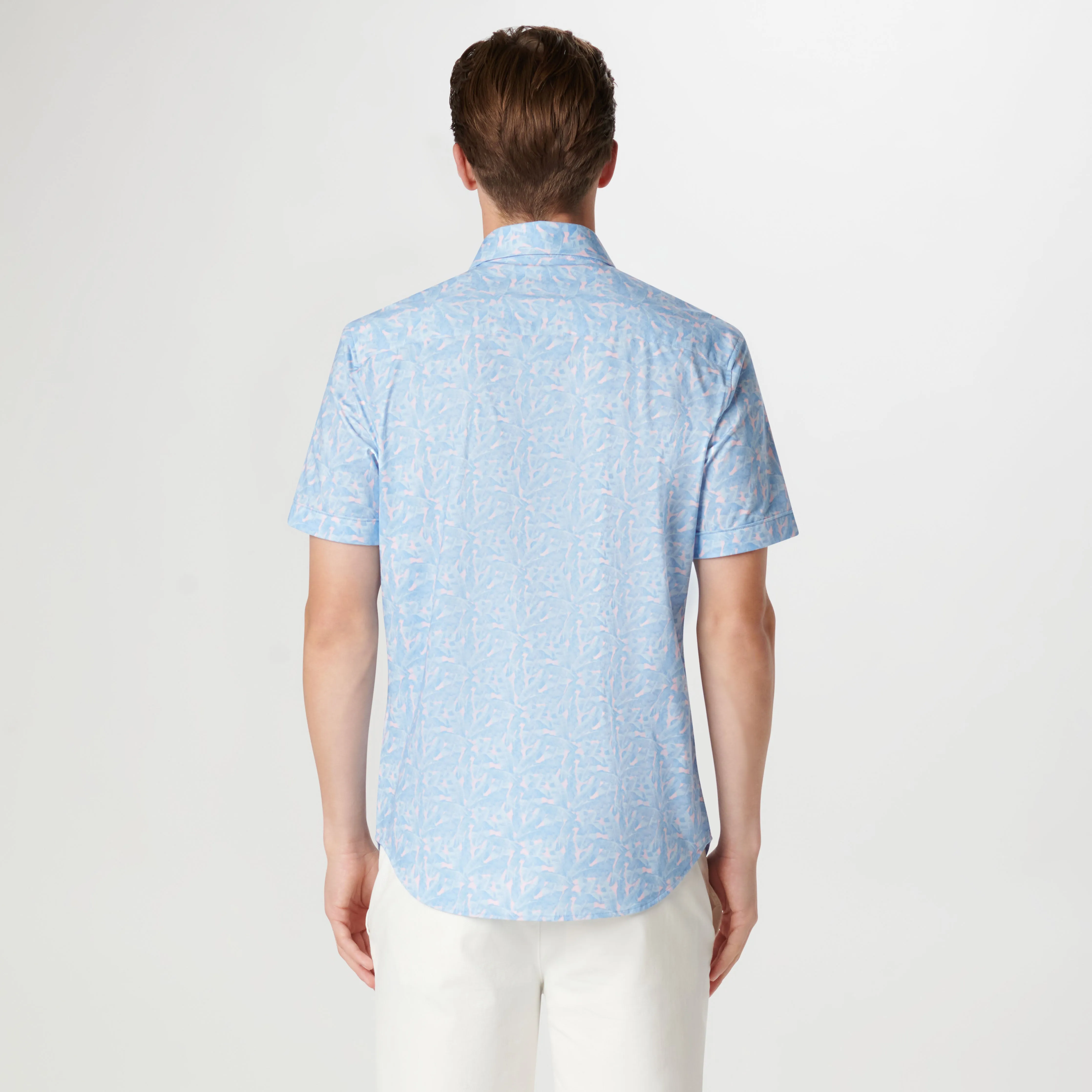 Miles Leaf Print OoohCotton Short Sleeve Shirt sold by Bugatchi product image thumbnail 4