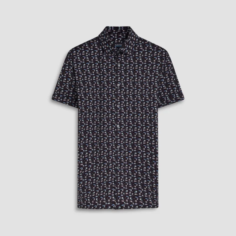 Milo Tropical Setting Print OoohCotton Short Sleeve Shirt sold by Bugatchi