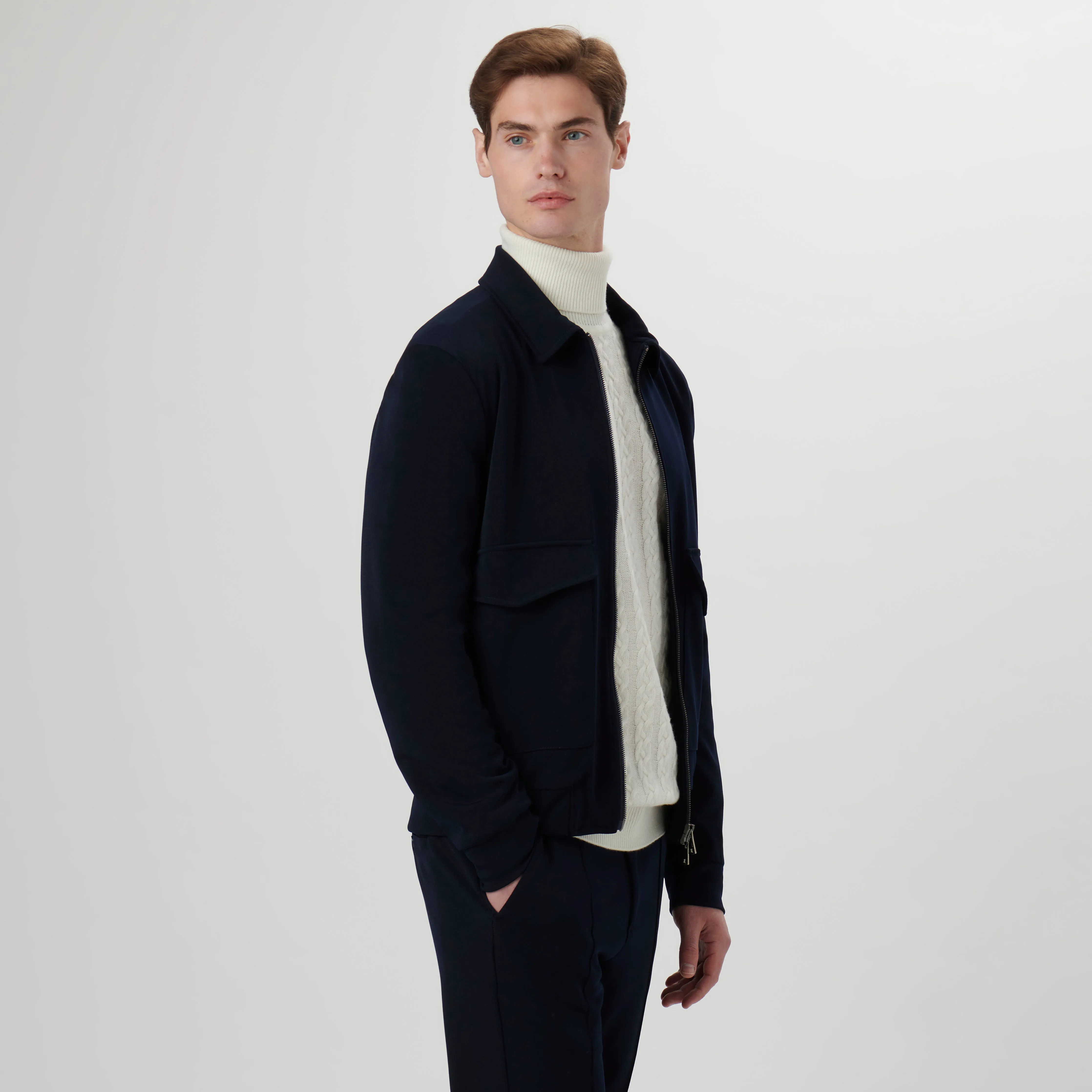 Knit Bomber Jacket sold by Bugatchi product image thumbnail 3