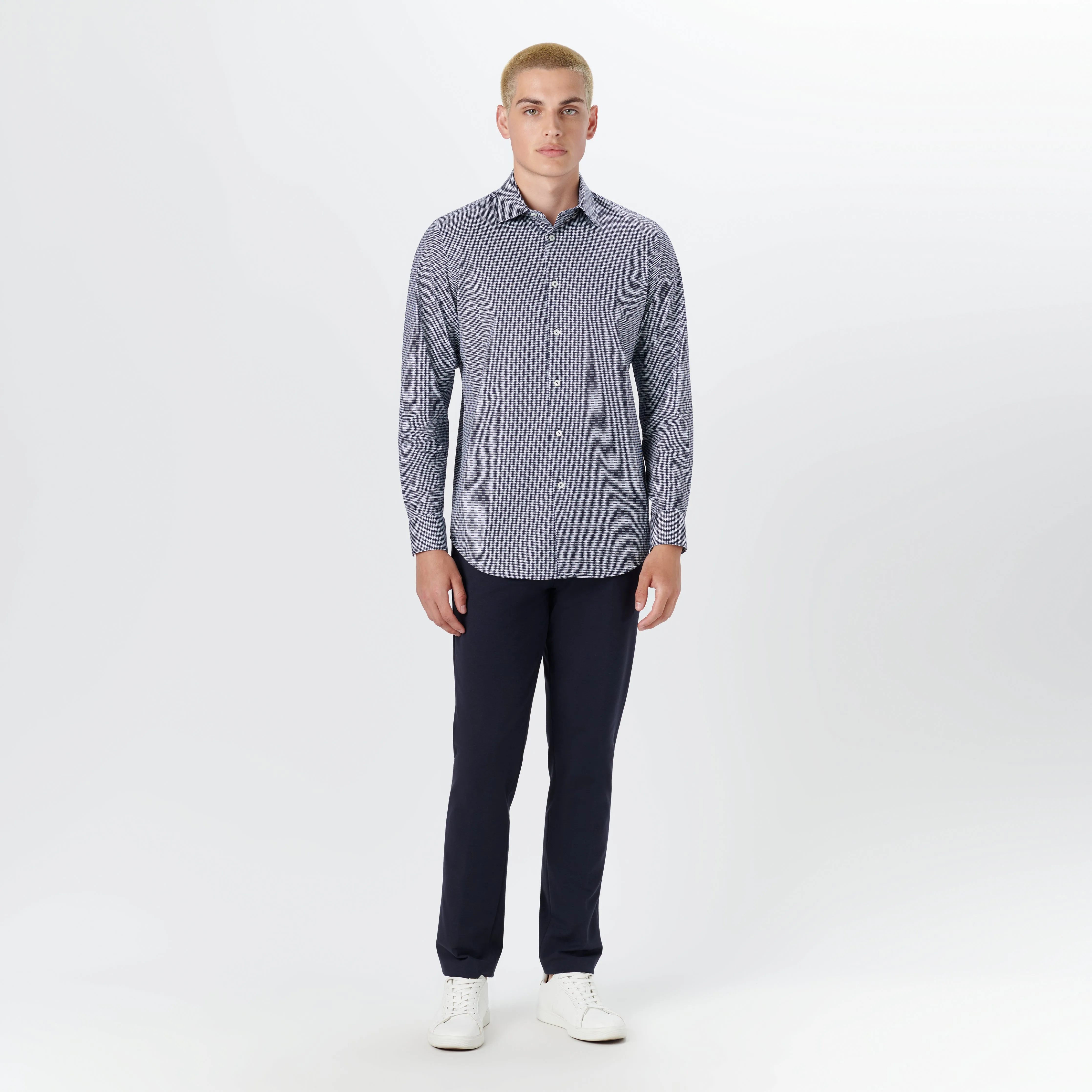JAMES Mixed Check OoohCotton Shirt sold by Bugatchi product image thumbnail 5