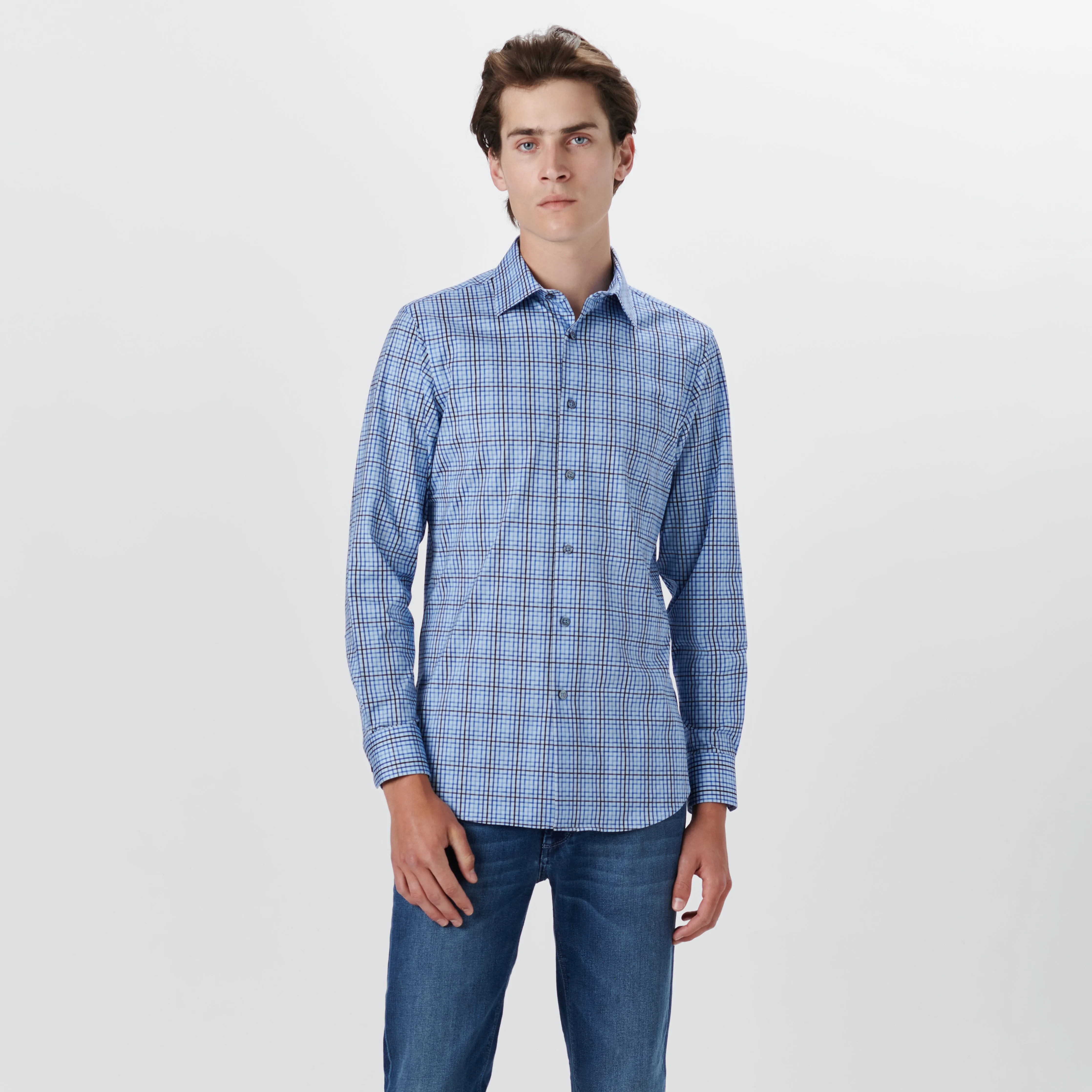 JAMES Checkered OoohCotton Shirt sold by Bugatchi product image thumbnail 2