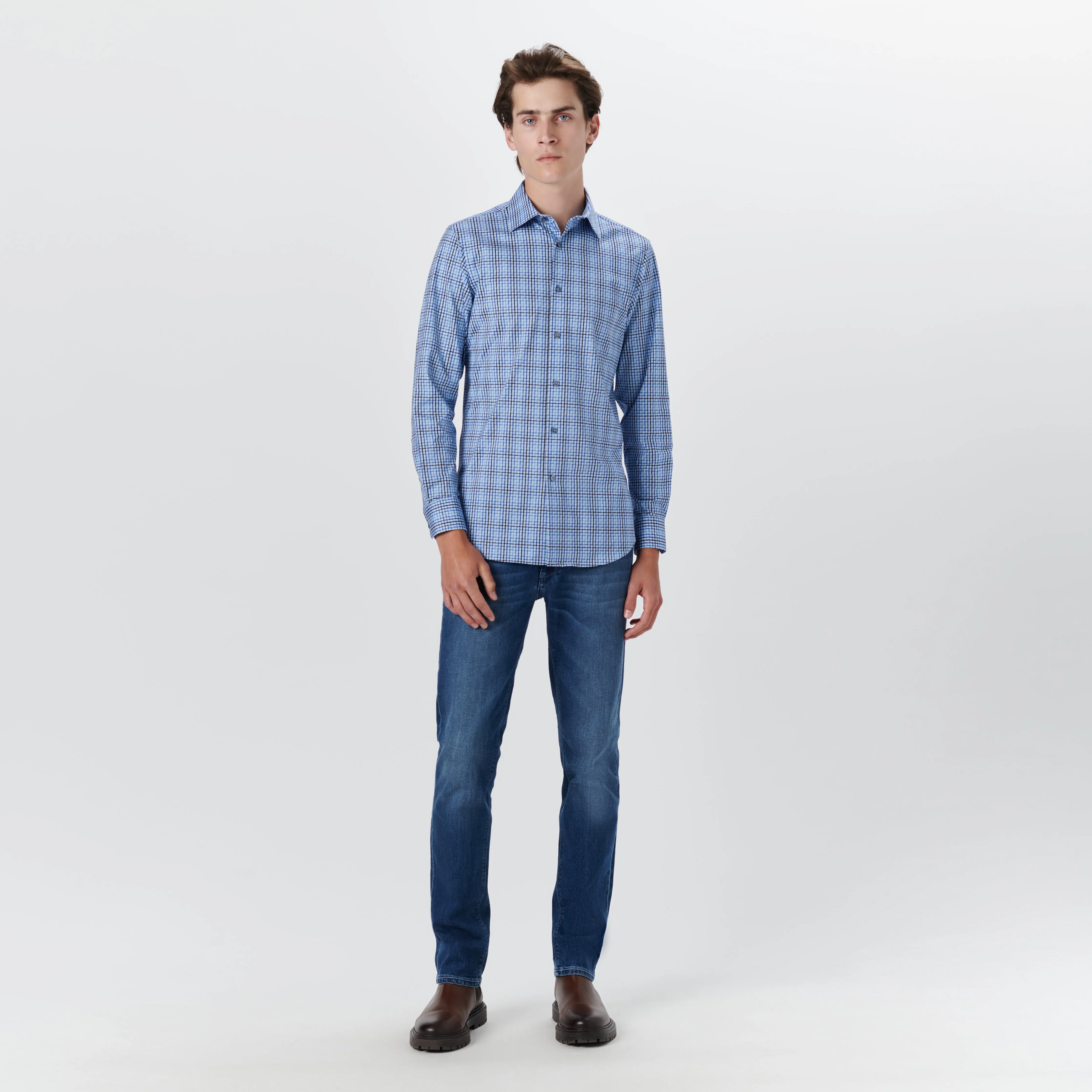 JAMES Checkered OoohCotton Shirt sold by Bugatchi product image thumbnail 5