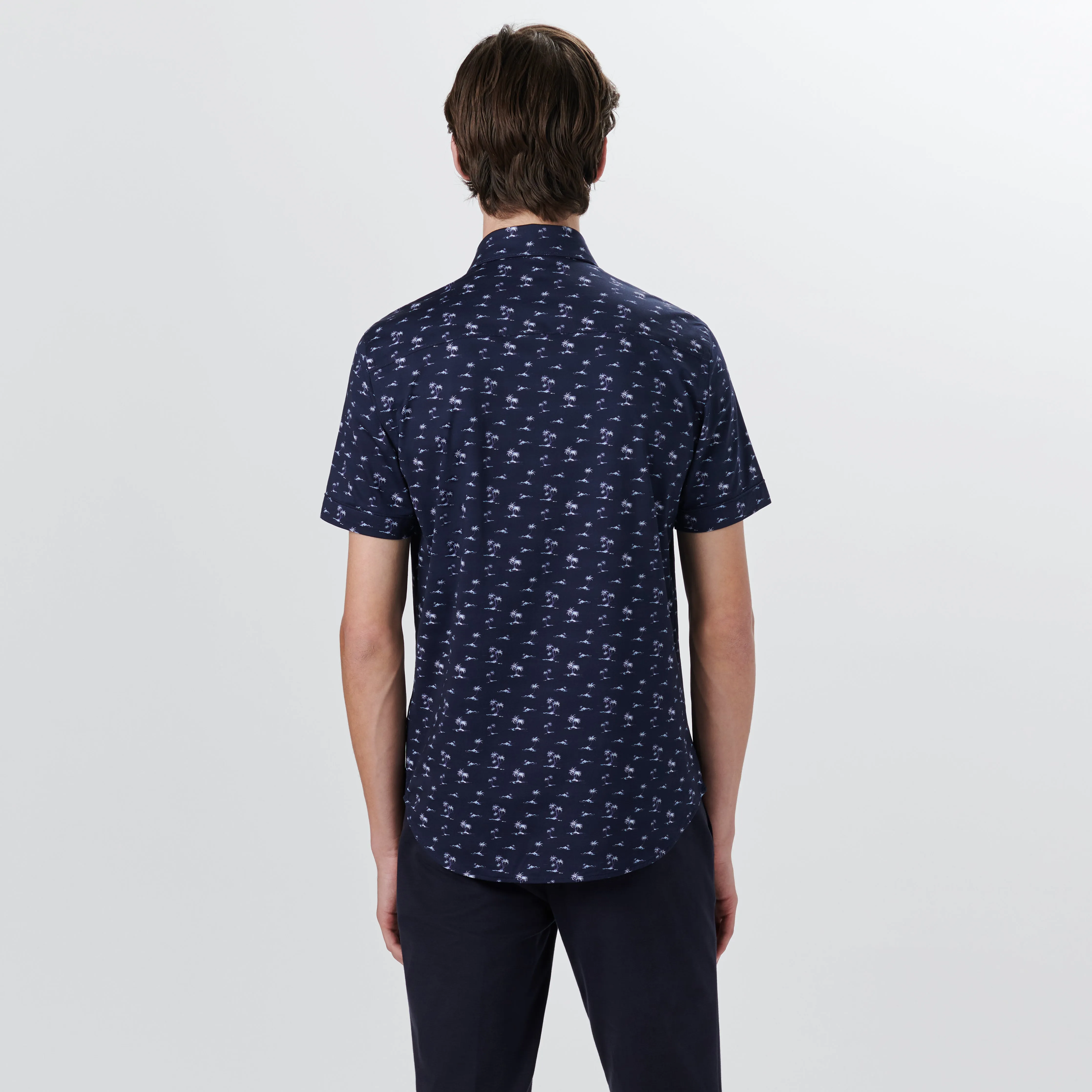 MILES Palm Tree Print OoohCotton Short Sleeve Shirt sold by Bugatchi product image thumbnail 4