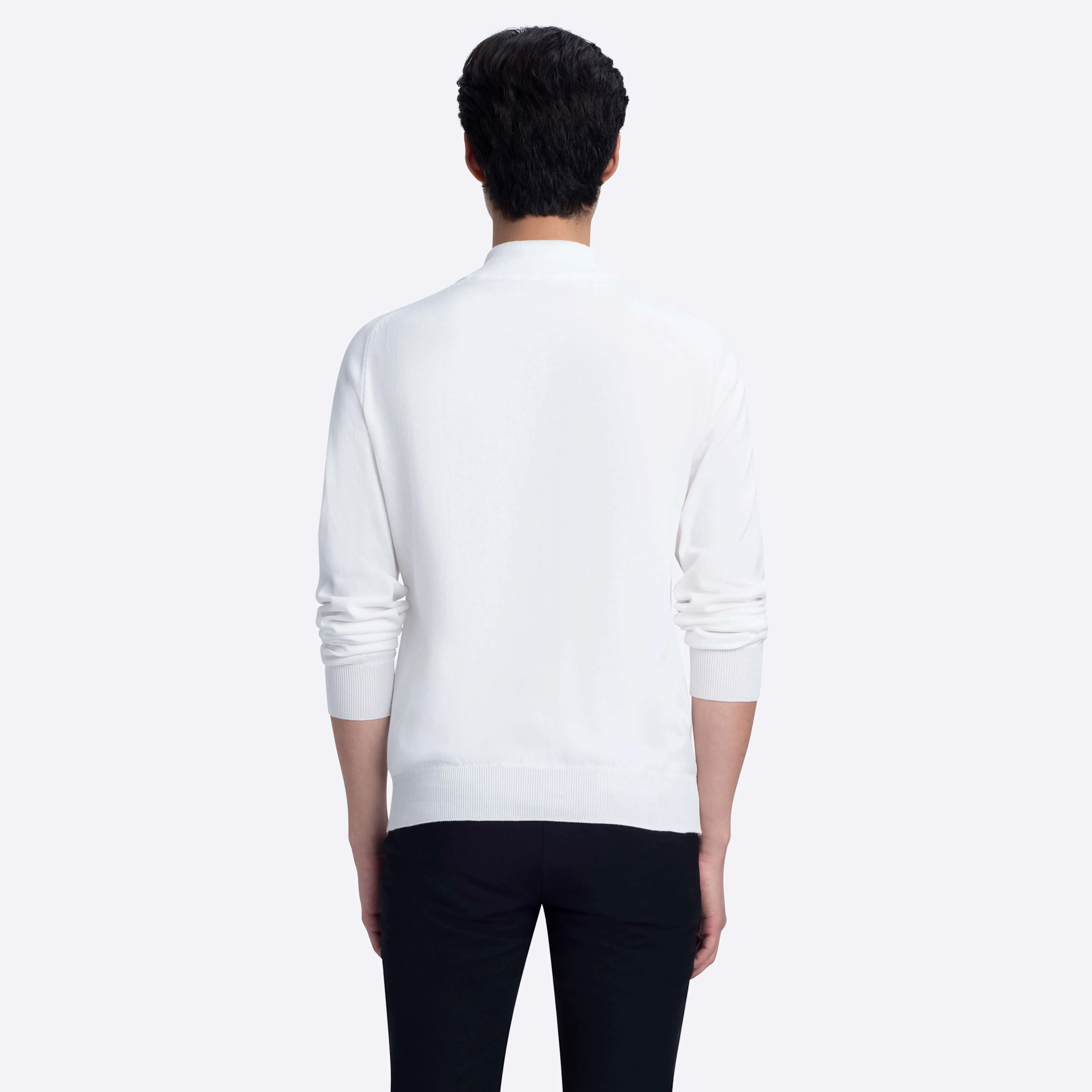 Basketweave Quarter Zip Mock Neck Sweater sold by Bugatchi product image thumbnail 4