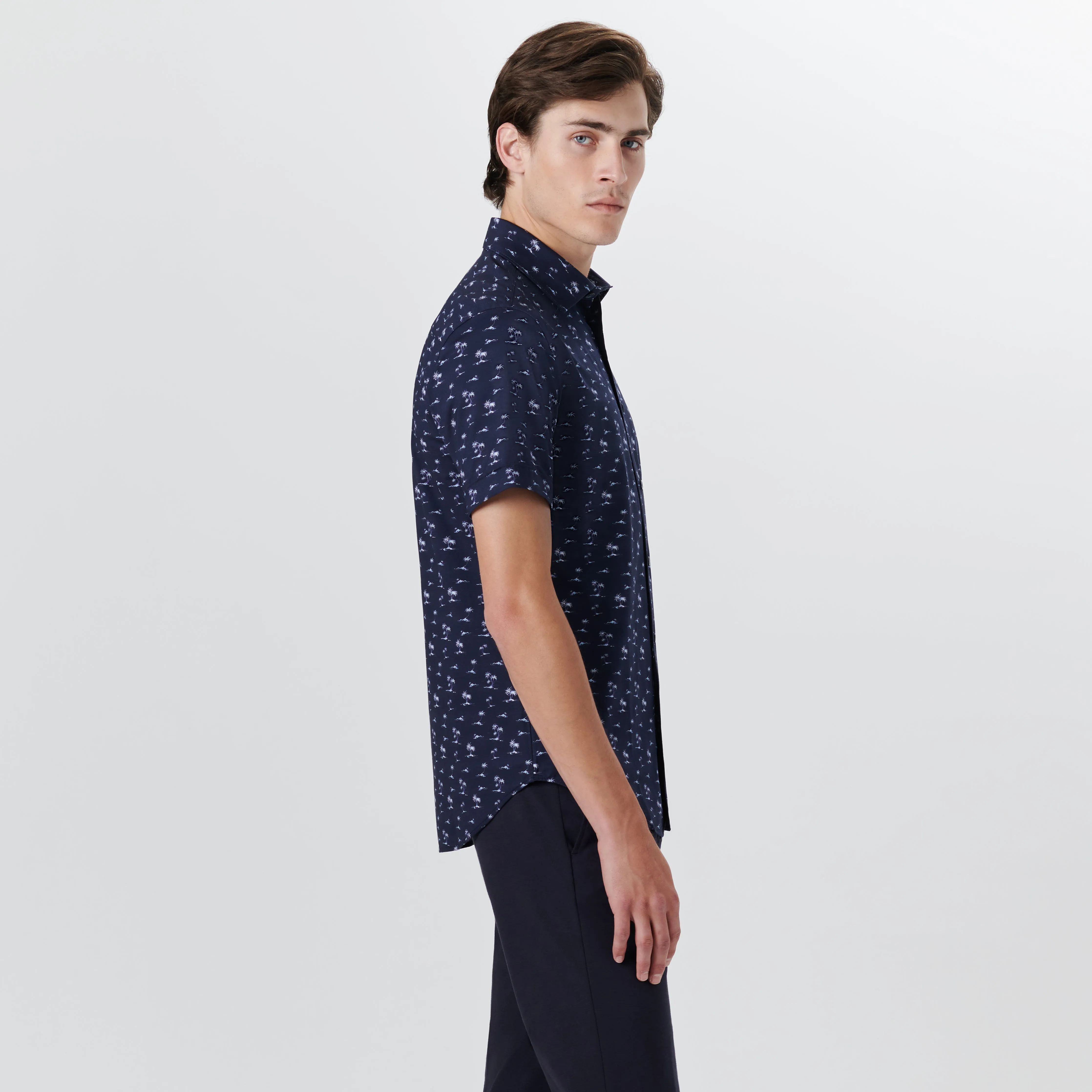 MILES Palm Tree Print OoohCotton Short Sleeve Shirt sold by Bugatchi product image thumbnail 3
