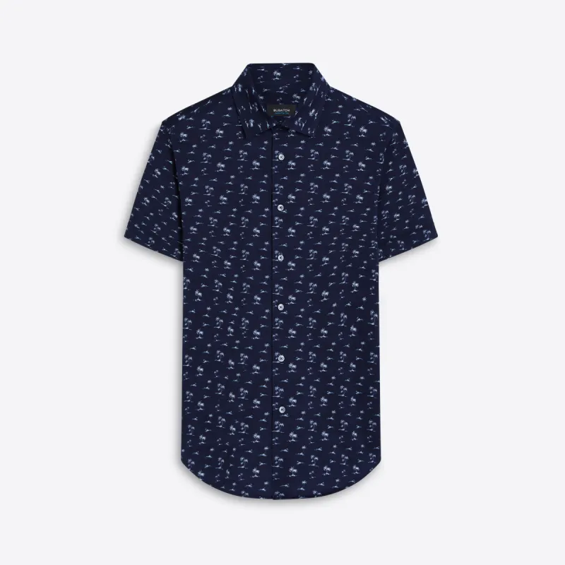 MILES Palm Tree Print OoohCotton Short Sleeve Shirt sold by Bugatchi
