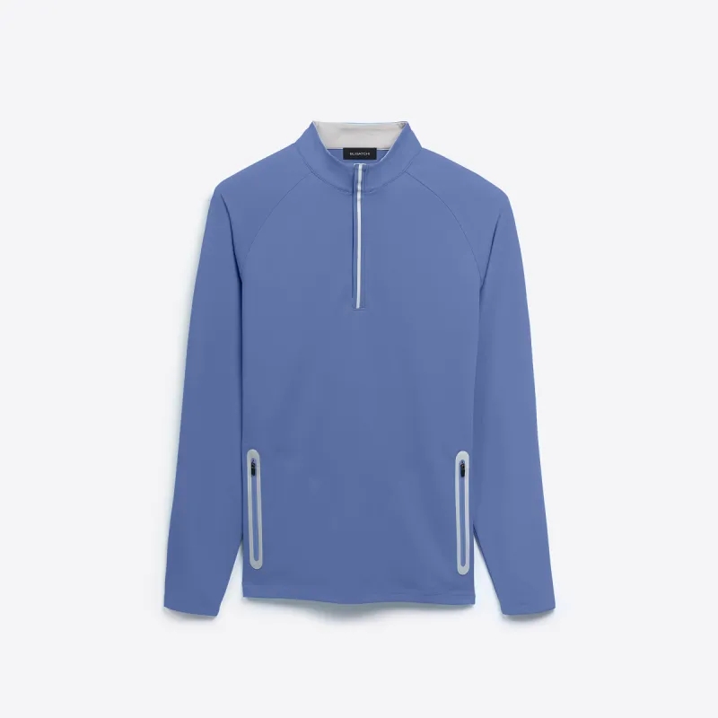 Solid Quarter Zip Mock Neck Pullover sold by Bugatchi