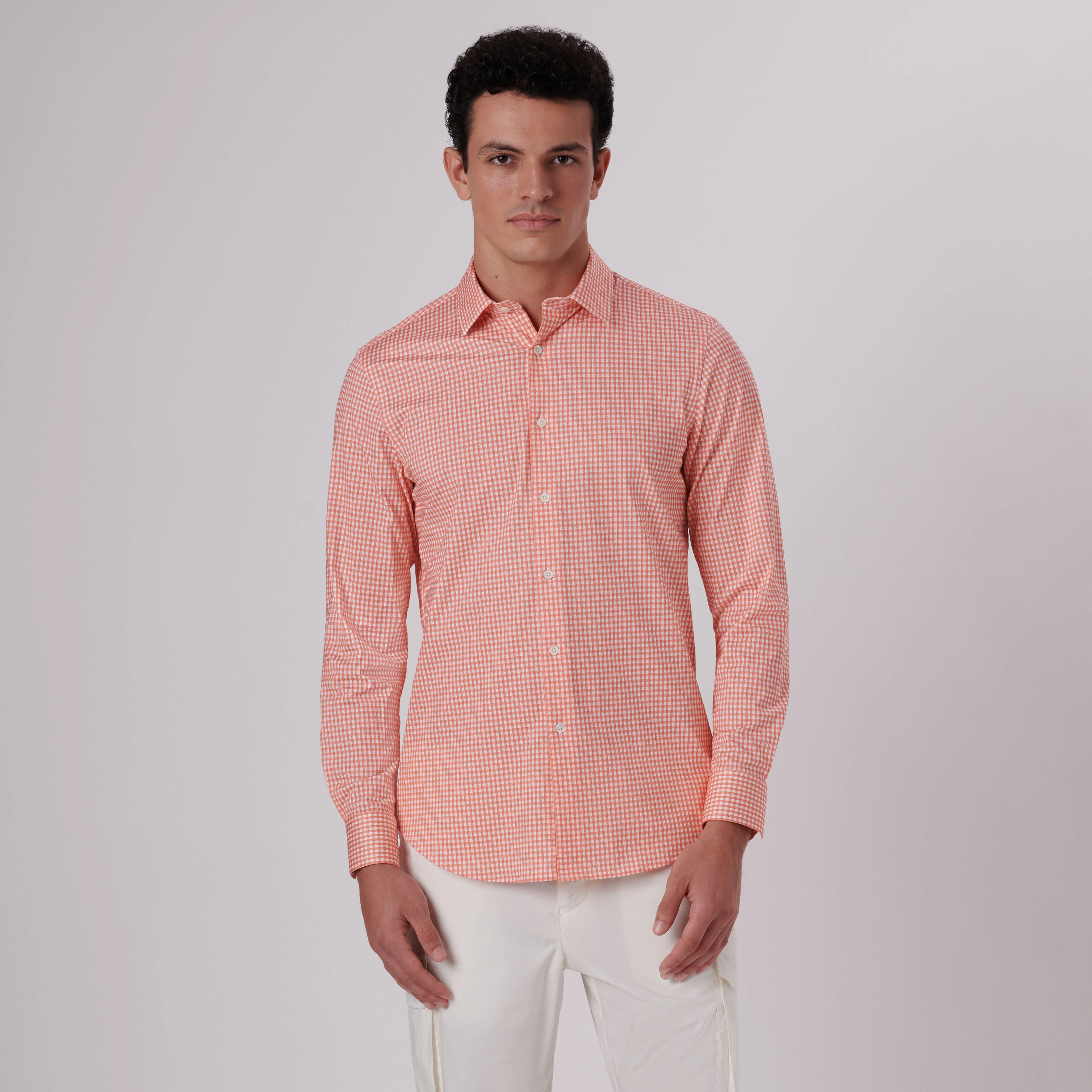 James Gingham Check Print OoohCotton Shirt sold by Bugatchi product image thumbnail 2