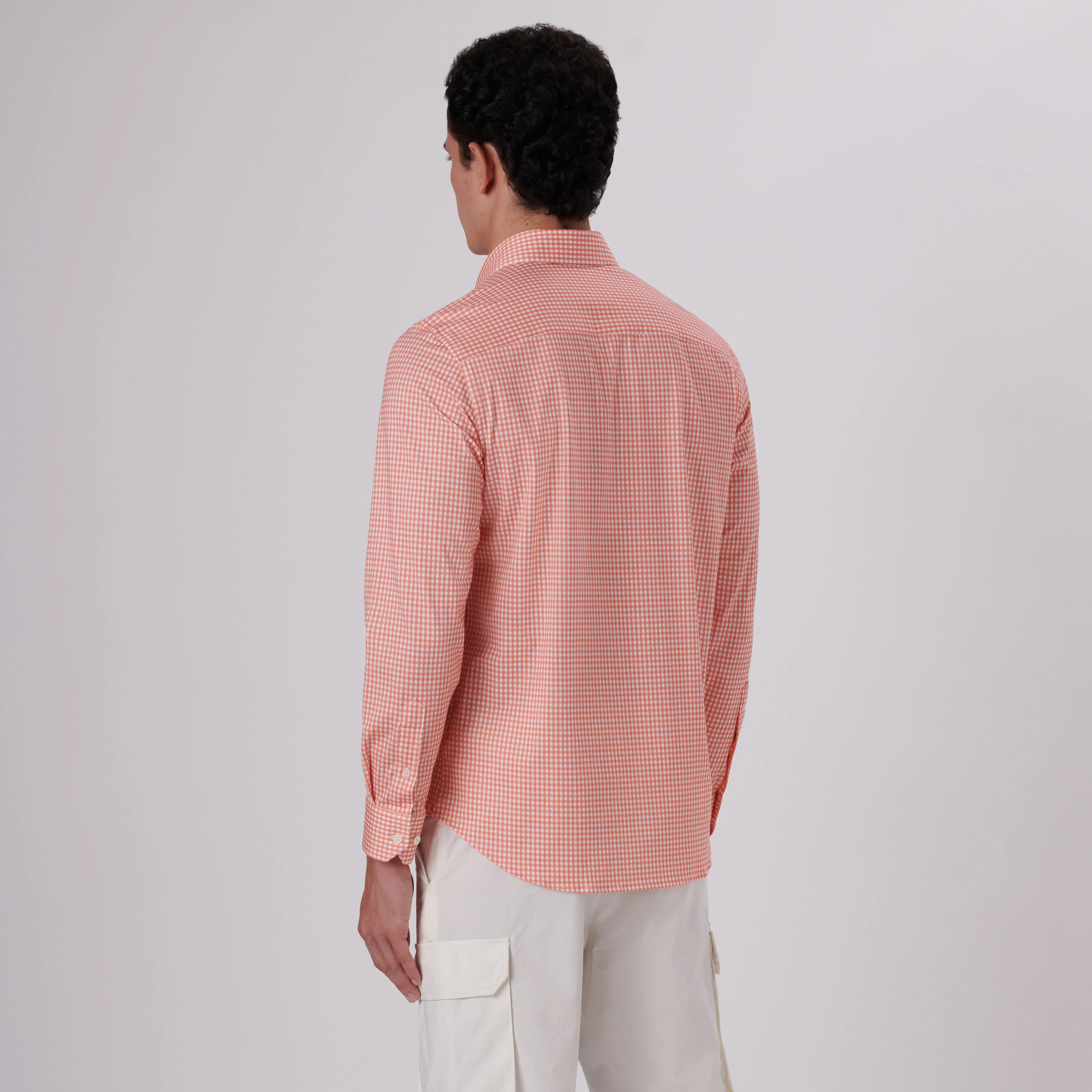 James Gingham Check Print OoohCotton Shirt sold by Bugatchi product image thumbnail 4