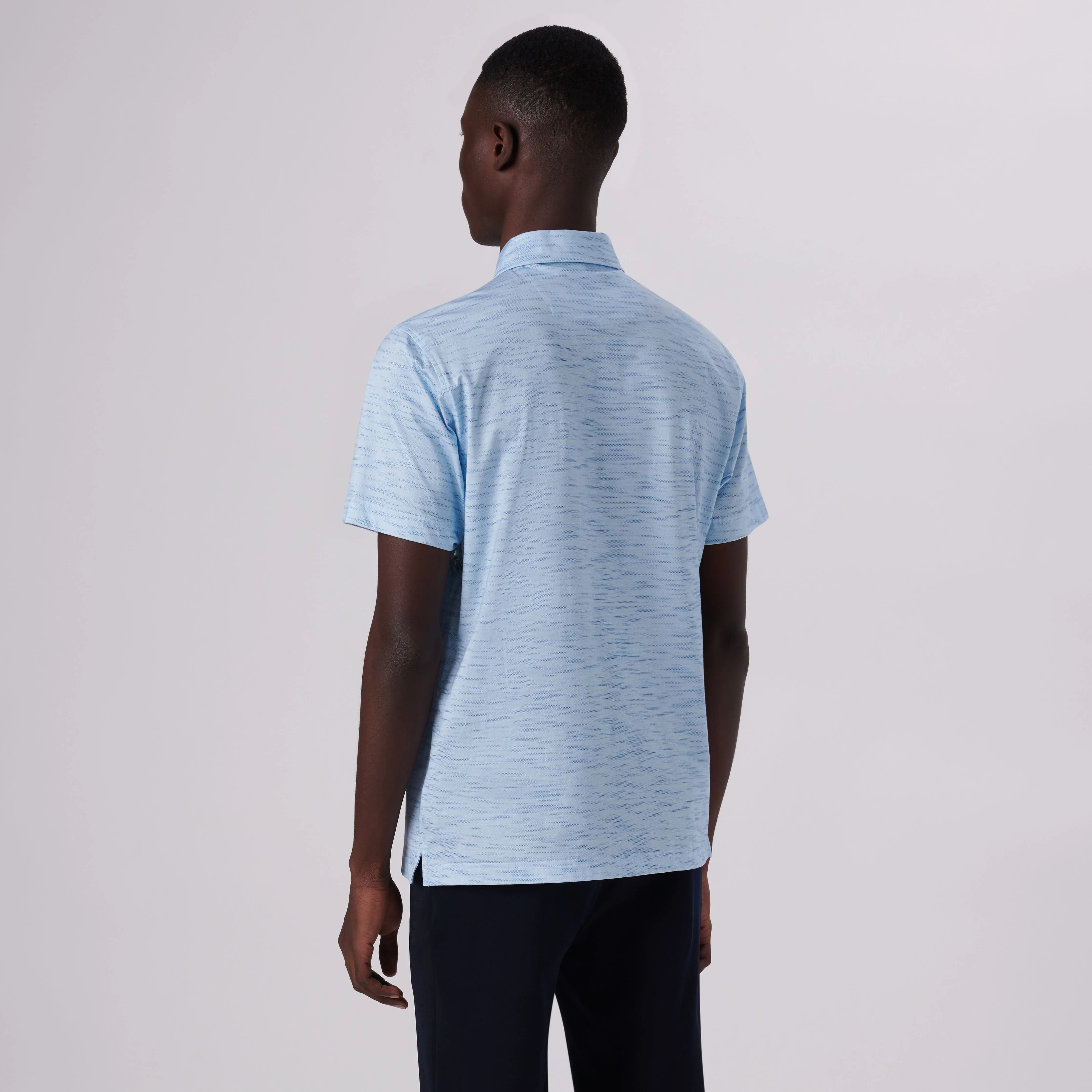 Victor Striated Print OoohCotton Polo sold by Bugatchi product image thumbnail 4