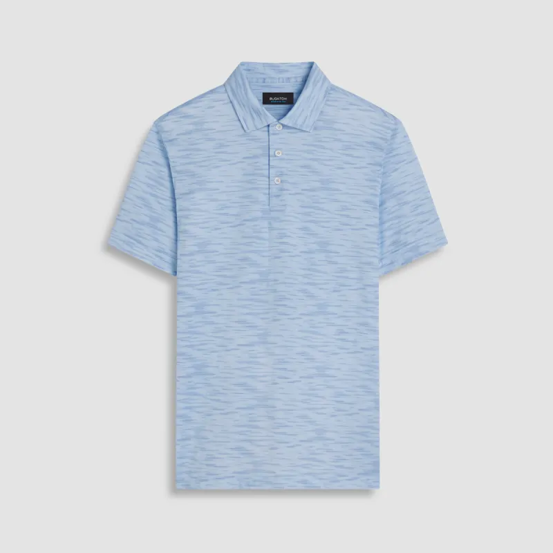 Victor Striated Print OoohCotton Polo made by Bugatchi