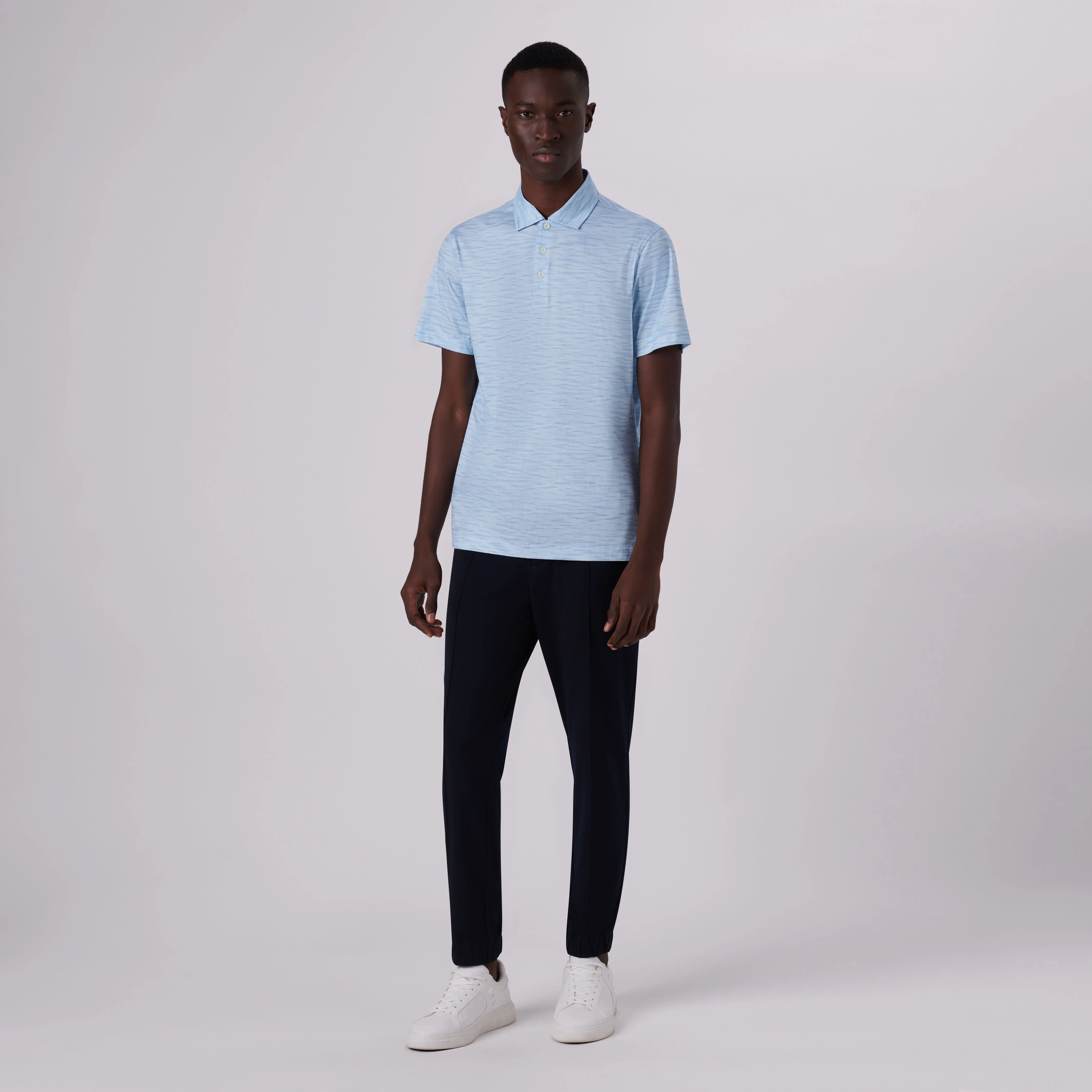Victor Striated Print OoohCotton Polo sold by Bugatchi product image thumbnail 5