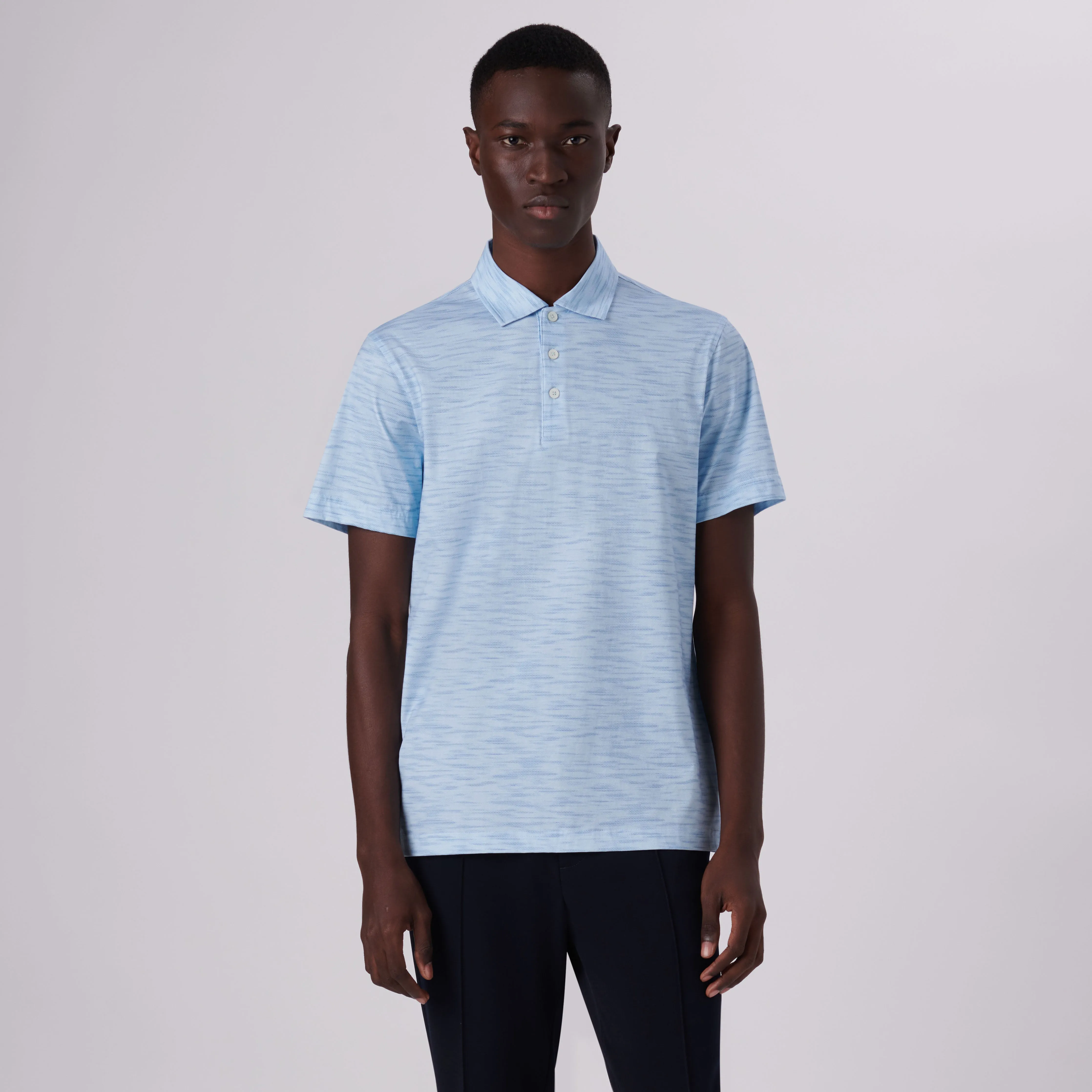 Victor Striated Print OoohCotton Polo sold by Bugatchi product image thumbnail 2
