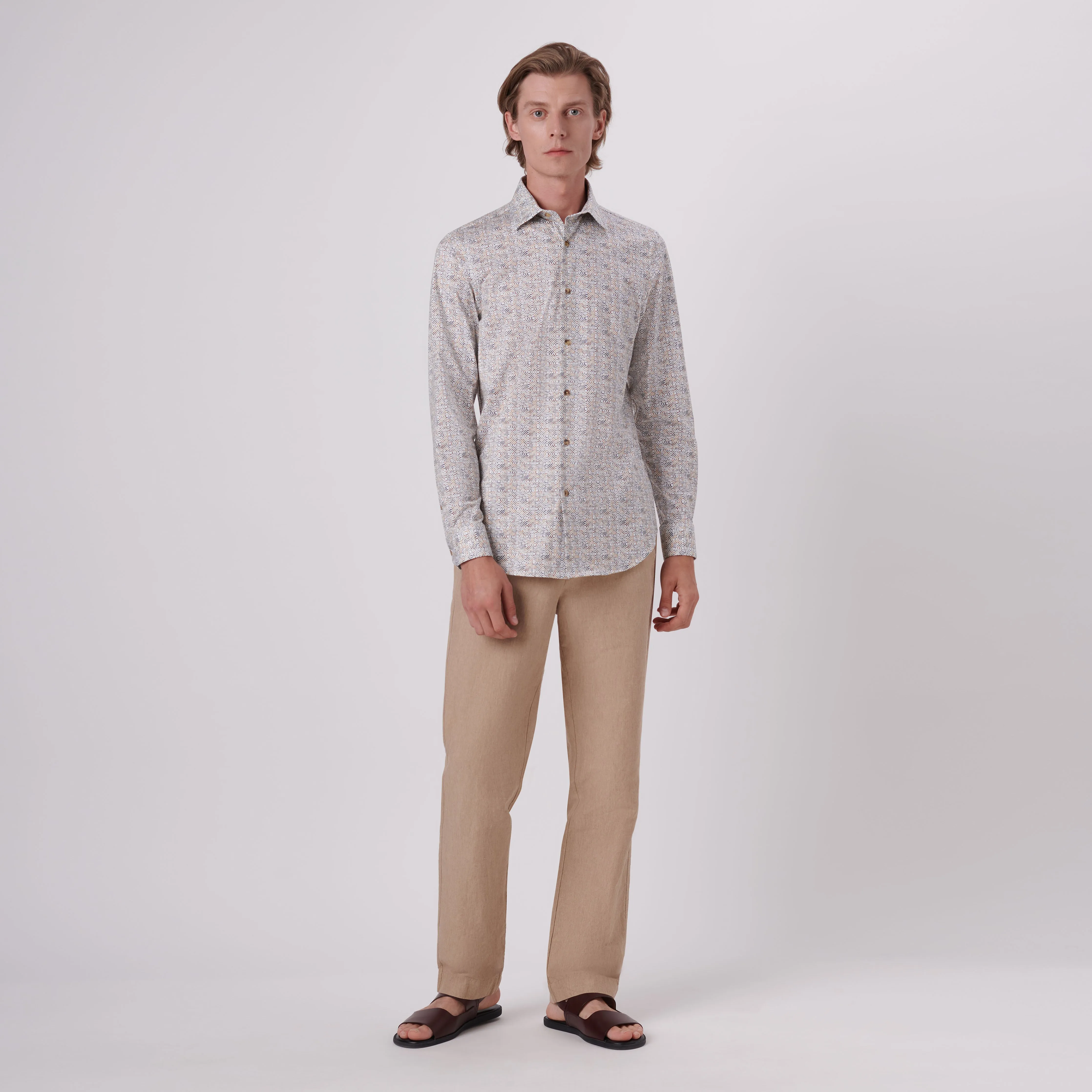 James Mosaic Print OoohCotton Shirt sold by Bugatchi product image thumbnail 5
