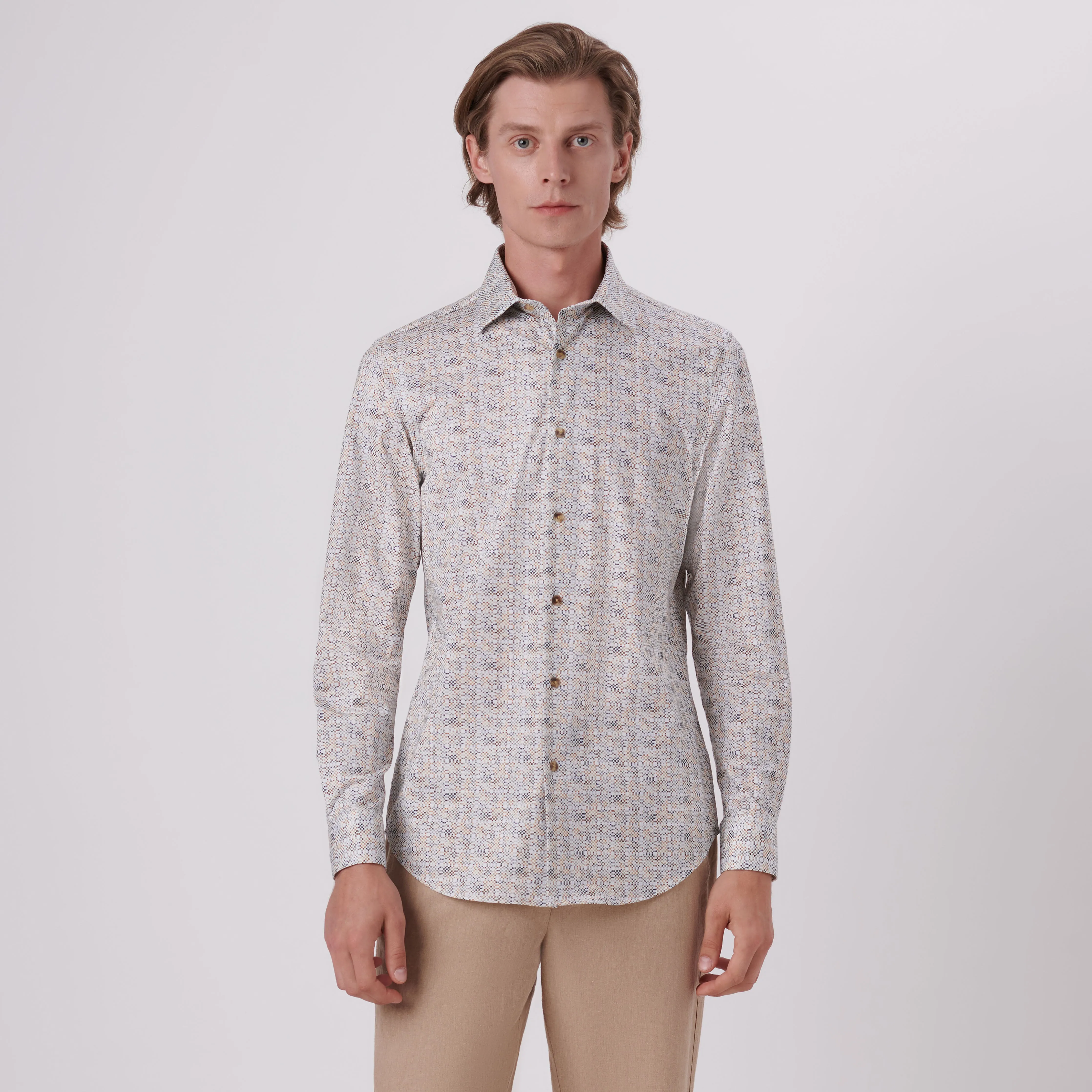 James Mosaic Print OoohCotton Shirt sold by Bugatchi product image thumbnail 2