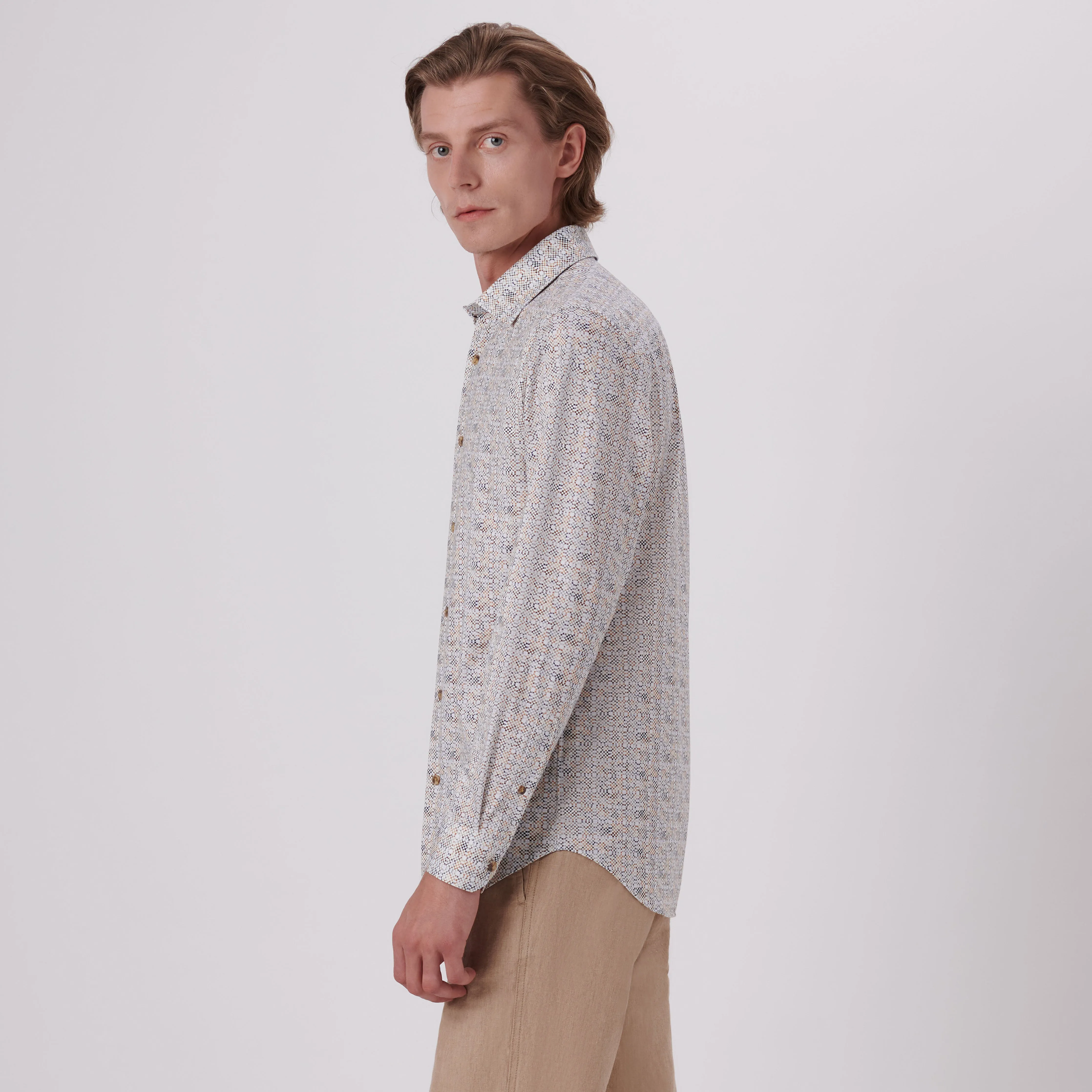 James Mosaic Print OoohCotton Shirt sold by Bugatchi product image thumbnail 3