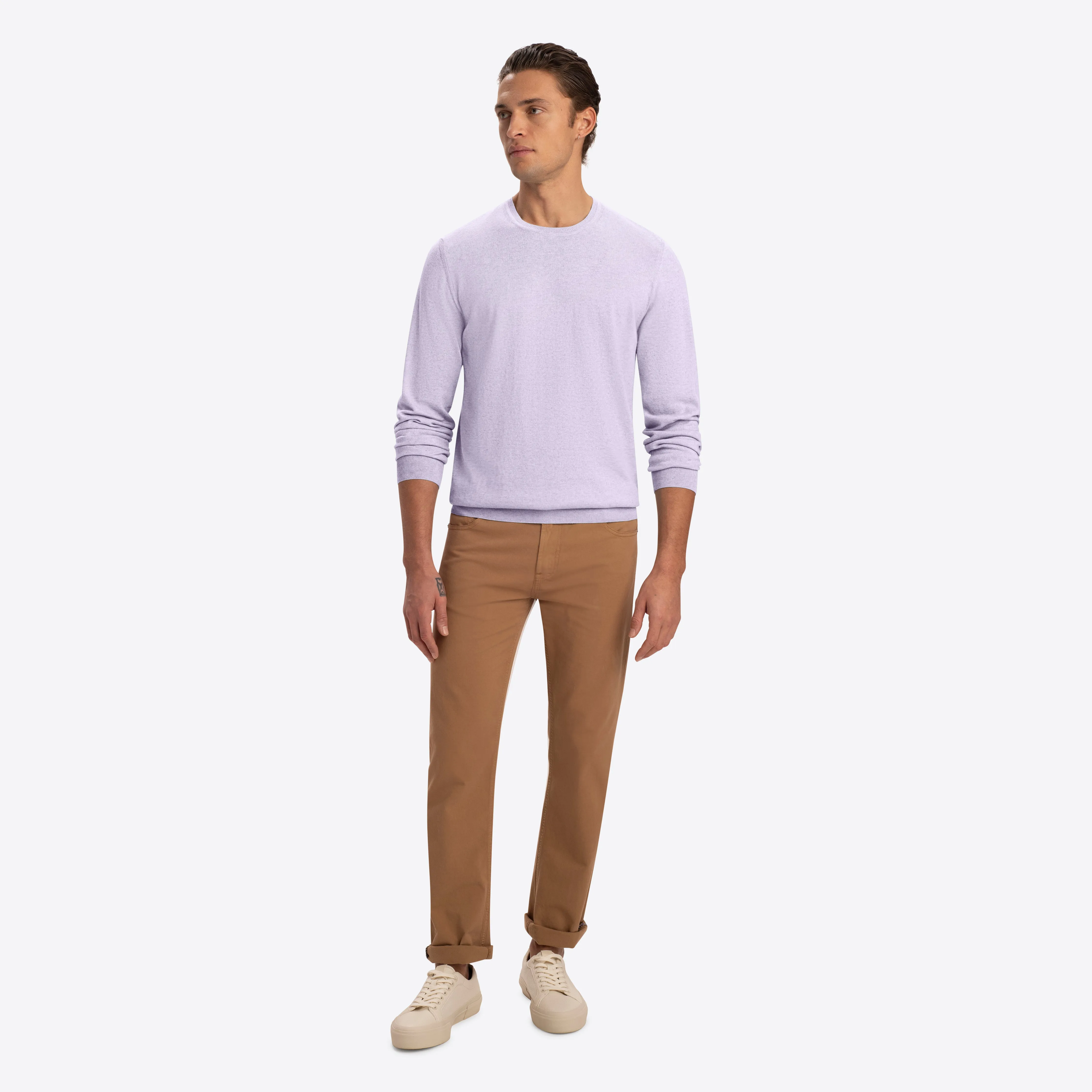 Crew Neck Melange Sweater sold by Bugatchi product image thumbnail 5