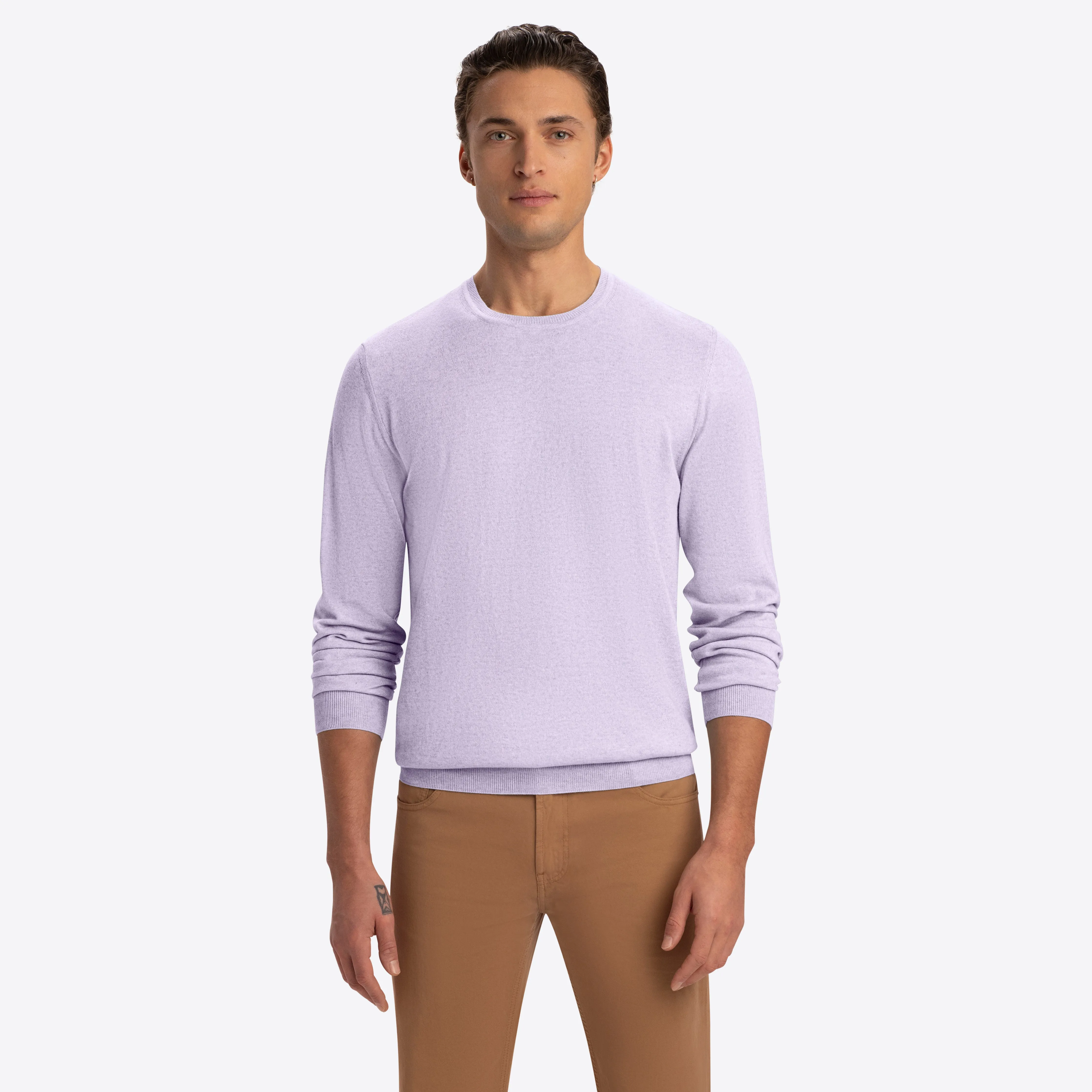 Crew Neck Melange Sweater sold by Bugatchi product image thumbnail 2