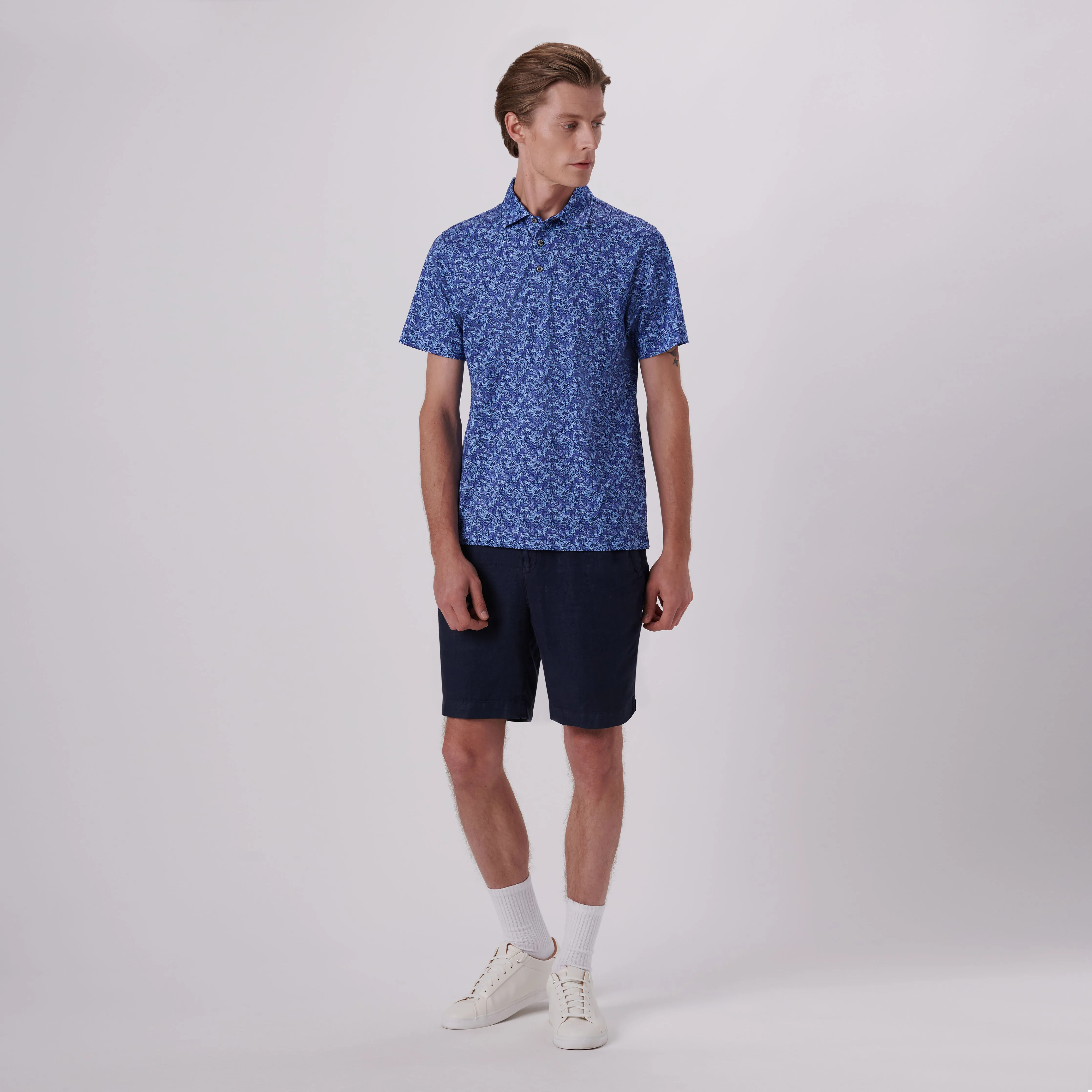 Victor Leaf Print OoohCotton Polo sold by Bugatchi product image thumbnail 5