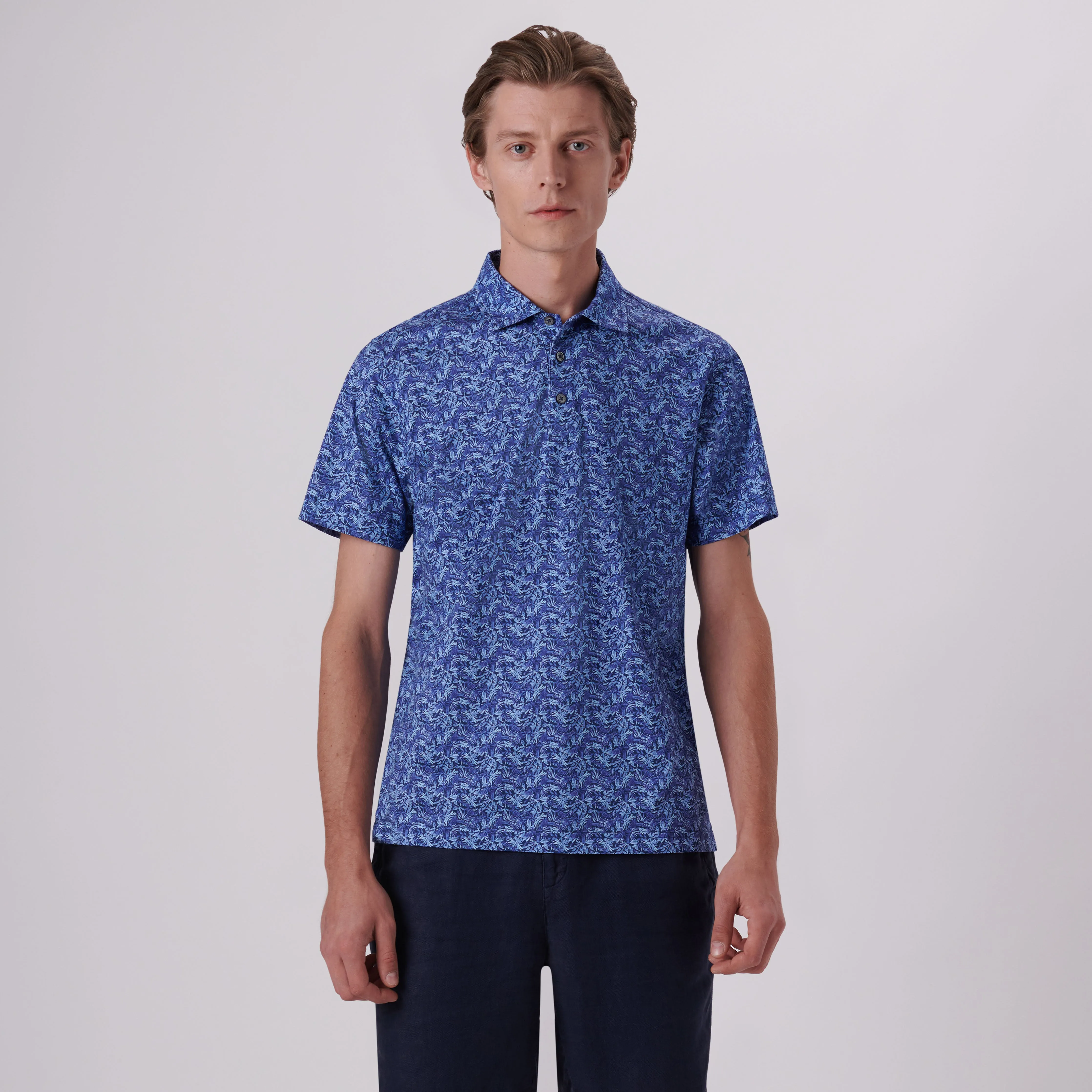 Victor Leaf Print OoohCotton Polo sold by Bugatchi product image thumbnail 2