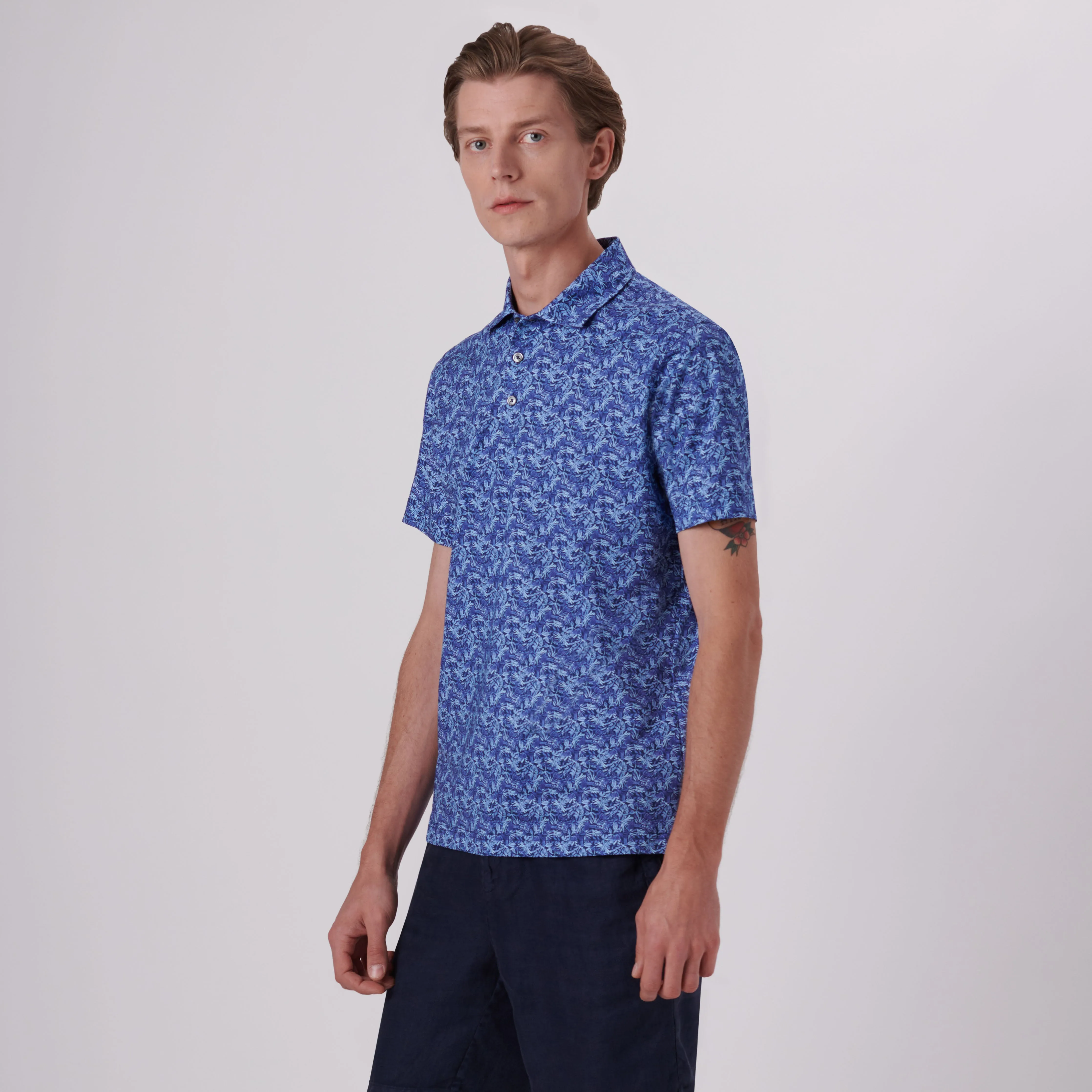 Victor Leaf Print OoohCotton Polo sold by Bugatchi product image thumbnail 3