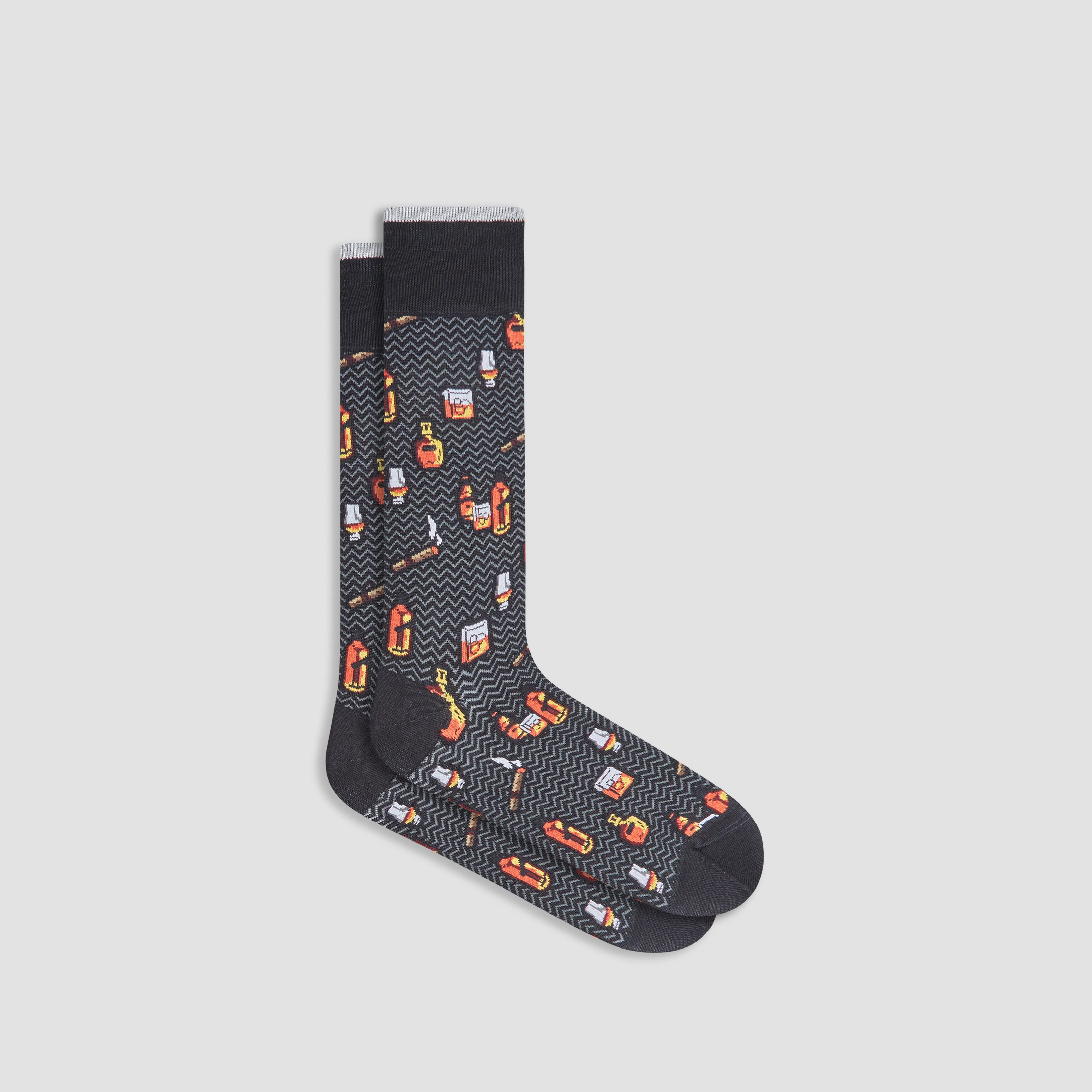 Cigars and Spirits Mid-Calf Socks sold by Bugatchi