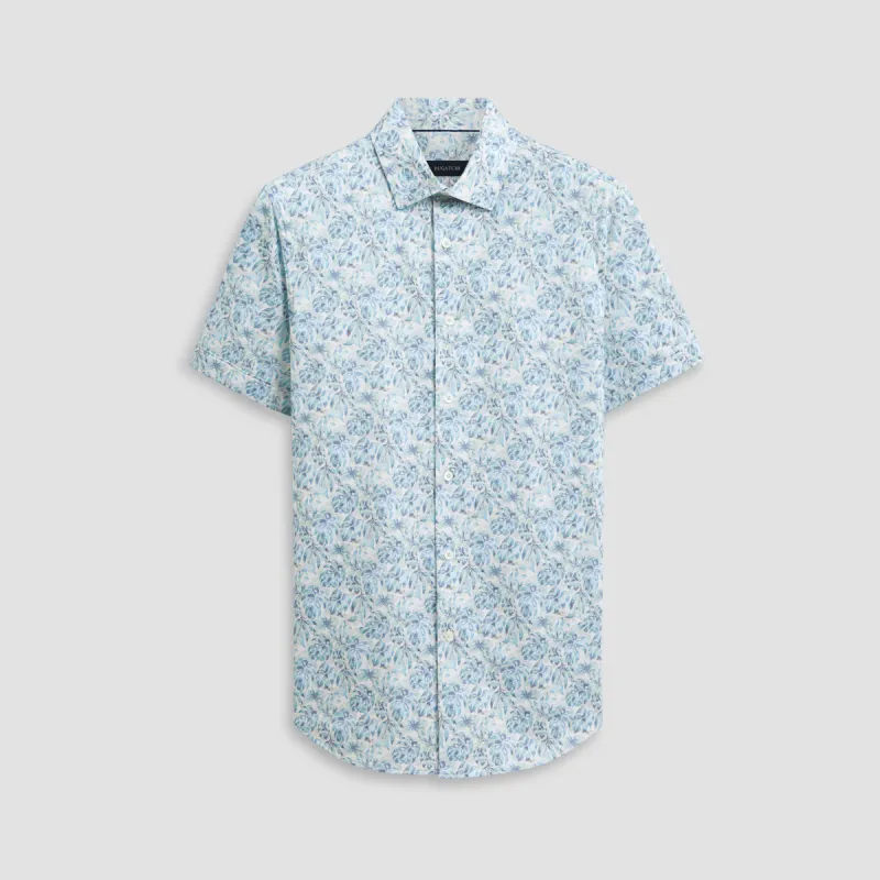 Miles Leaf Print OoohCotton Short Sleeve Shirt sold by Bugatchi