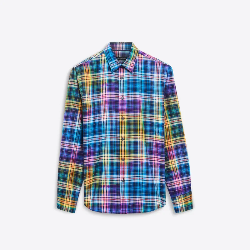 Plaid Check Cotton Shirt sold by Bugatchi