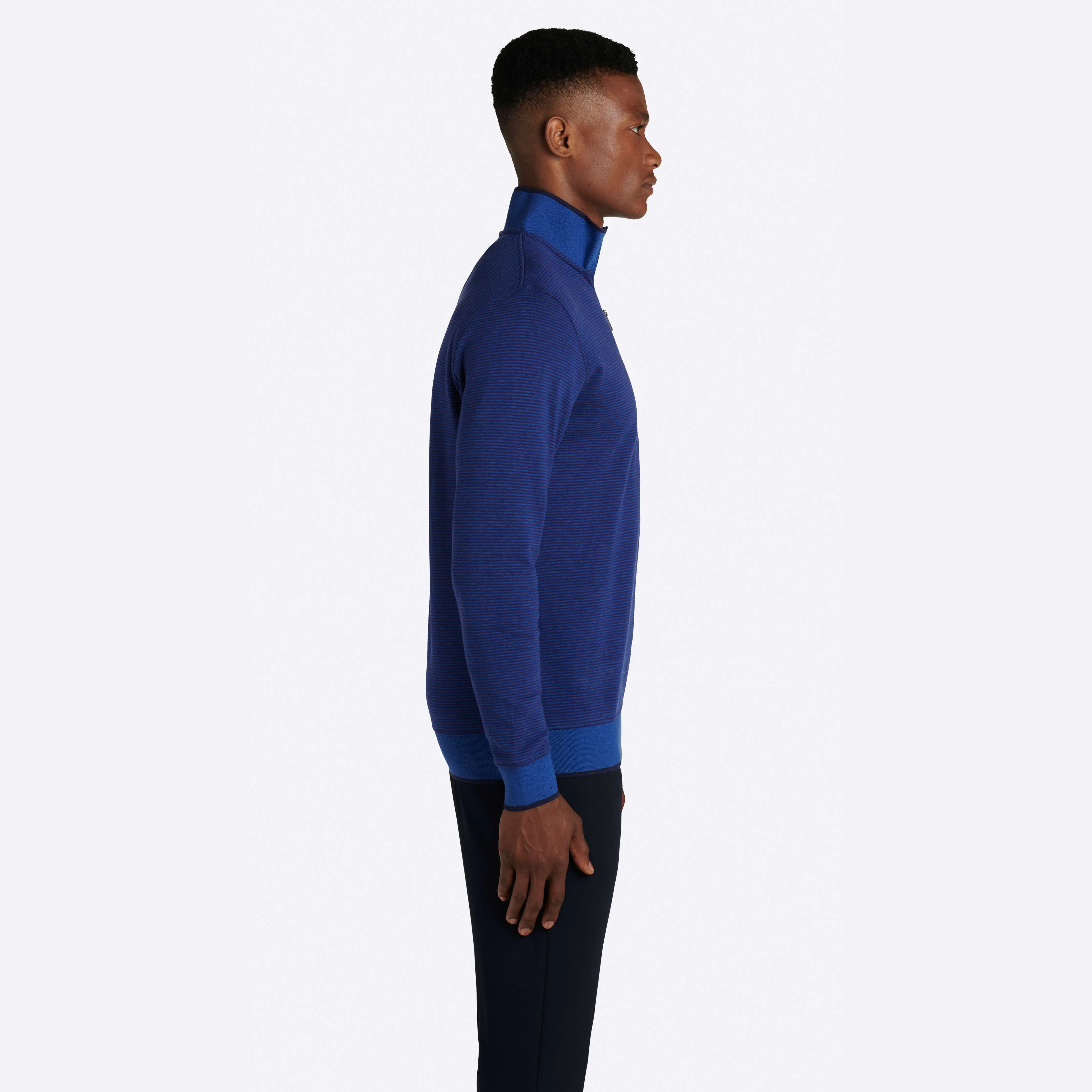 Striped Quarter Zip Mock Neck Pullover sold by Bugatchi product image thumbnail 4