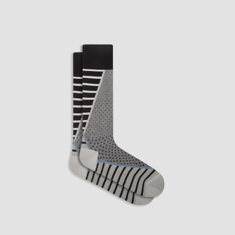Stripe and Dot Mid-Calf Socks sold by Bugatchi