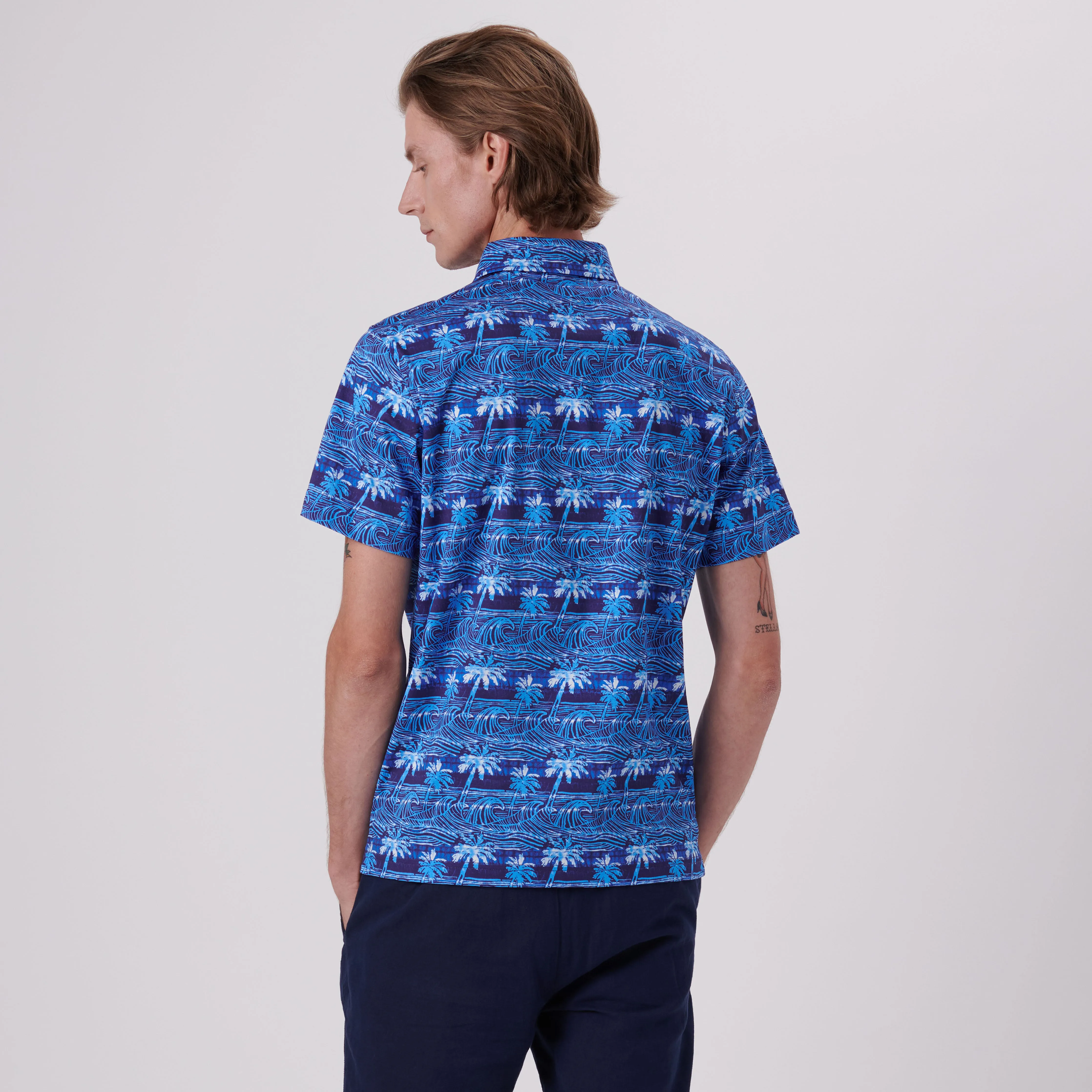 Hendrix Palms & Waves Print Polo Shirt sold by Bugatchi product image thumbnail 4