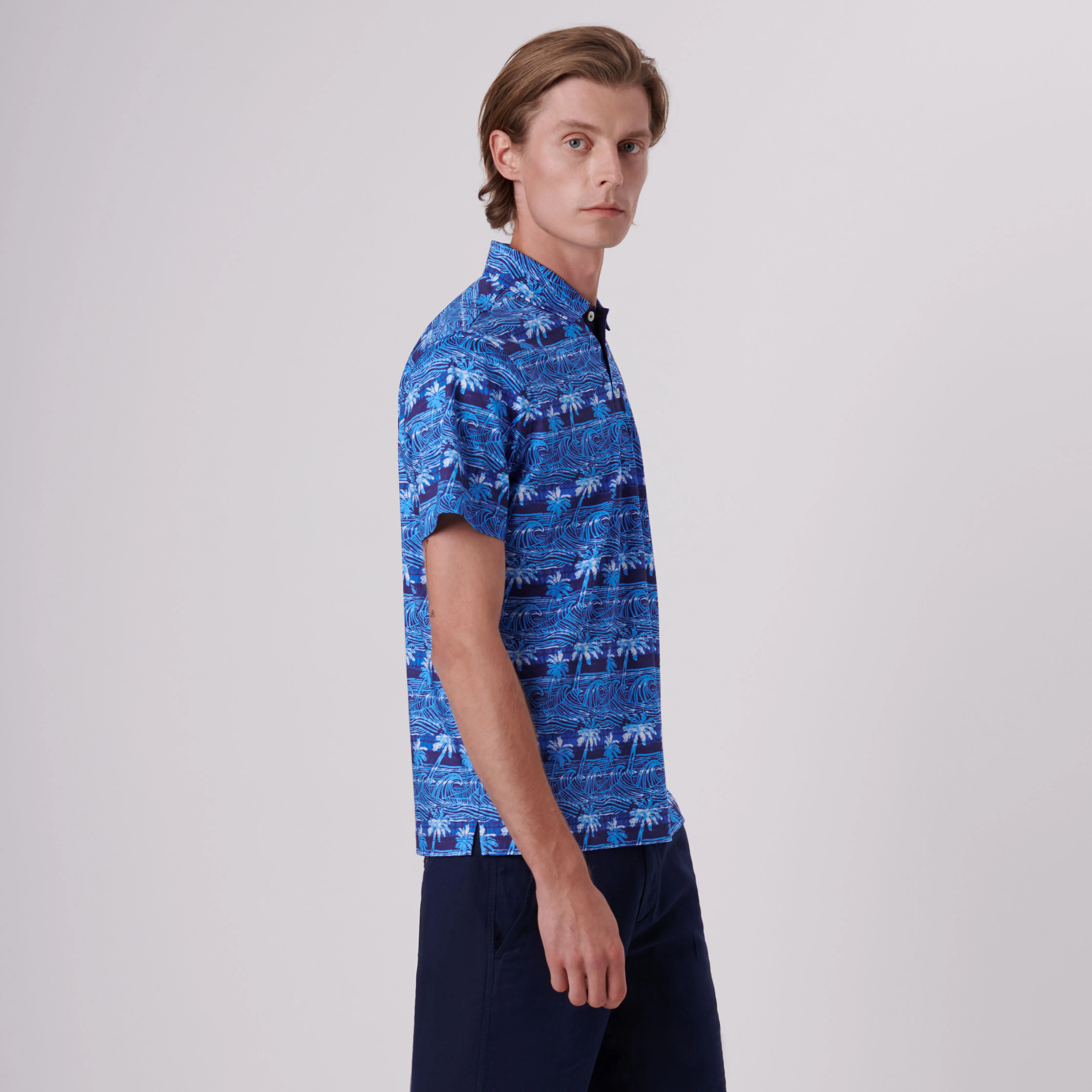 Hendrix Palms & Waves Print Polo Shirt sold by Bugatchi product image thumbnail 3