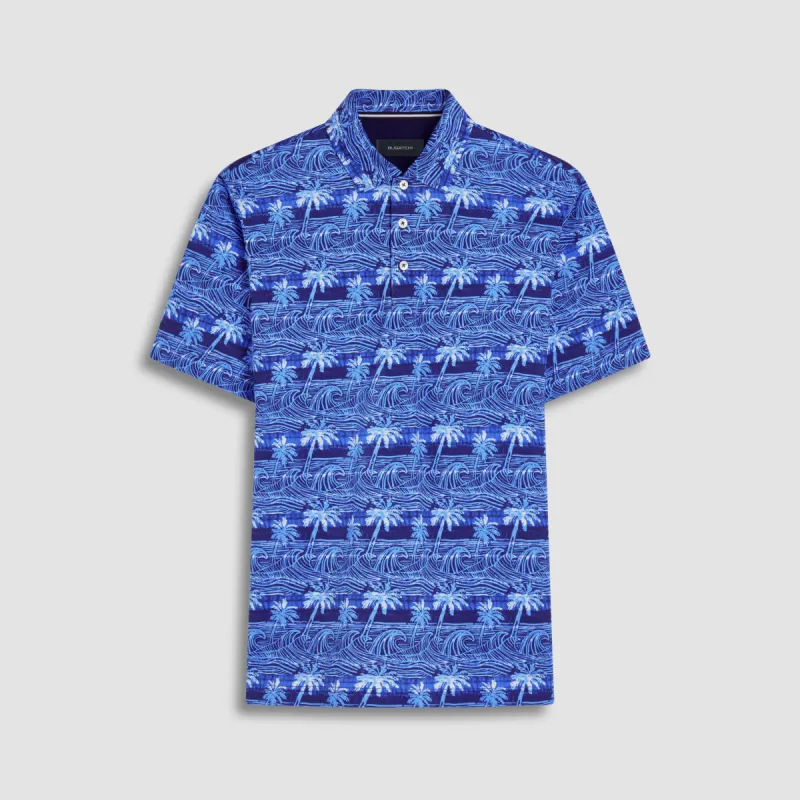 Hendrix Palms & Waves Print Polo Shirt sold by Bugatchi