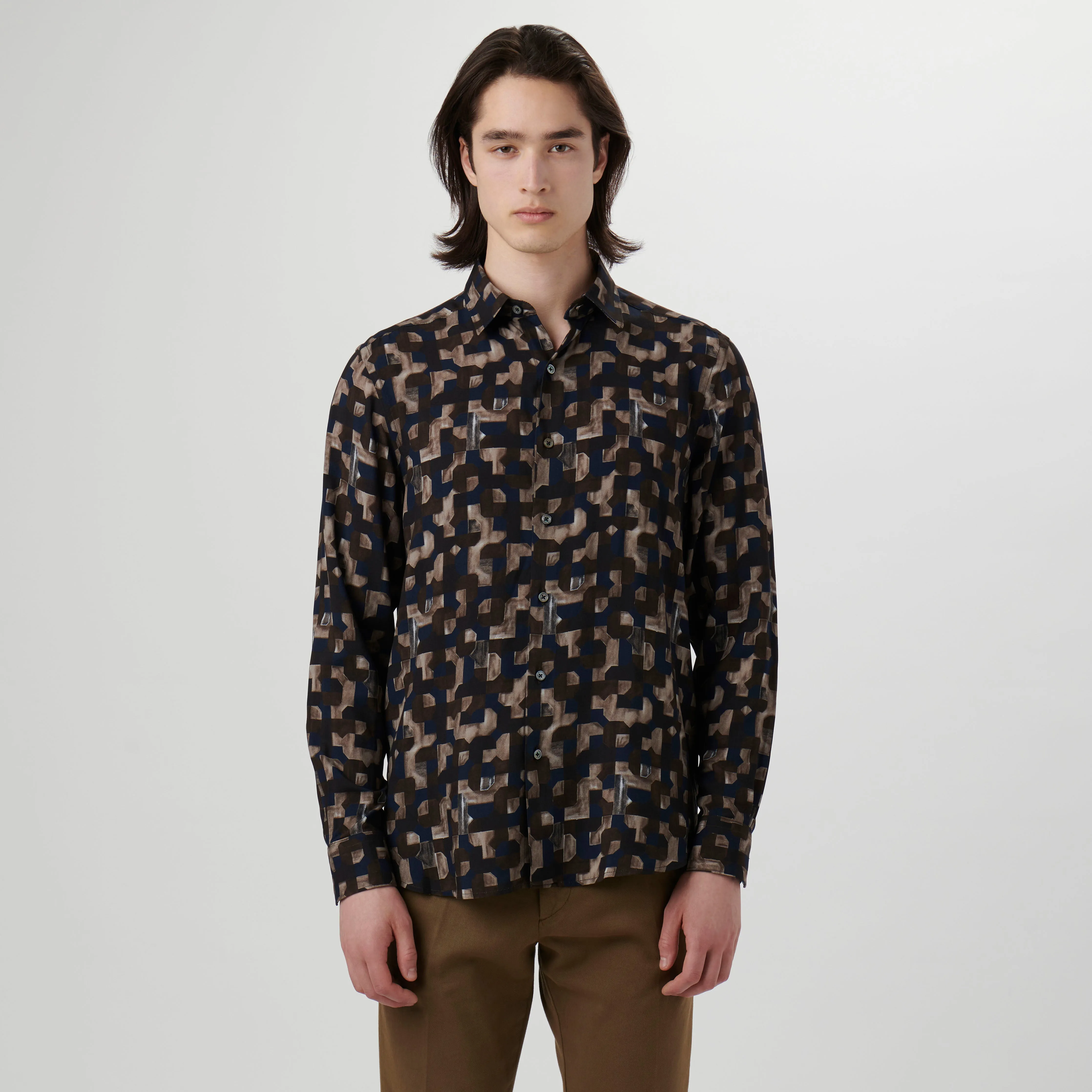 Julian EcoVero Geometric Shirt sold by Bugatchi product image thumbnail 3