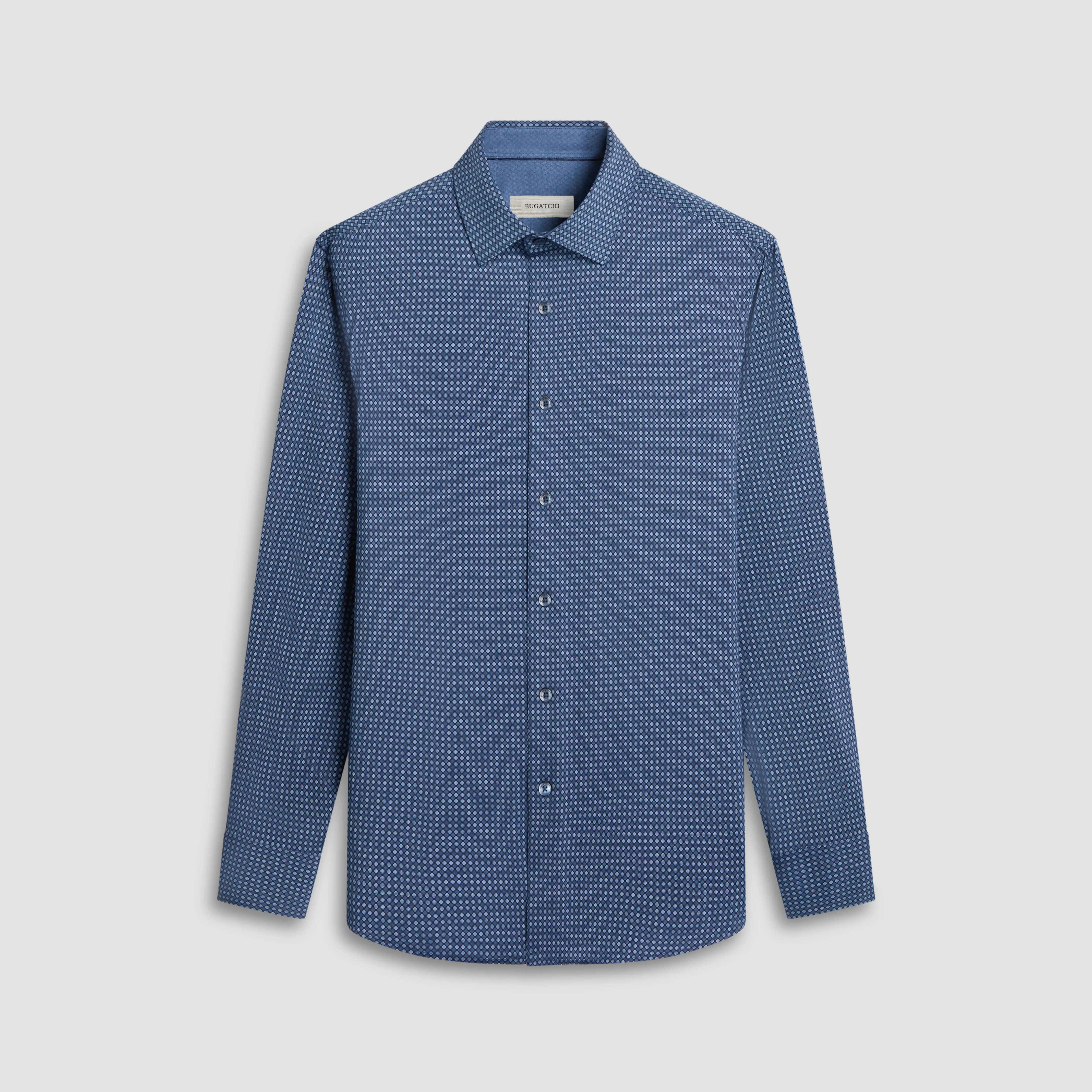 Jimmy Double Sided Geometric/Solid OoohCotton Shirt sold by Bugatchi