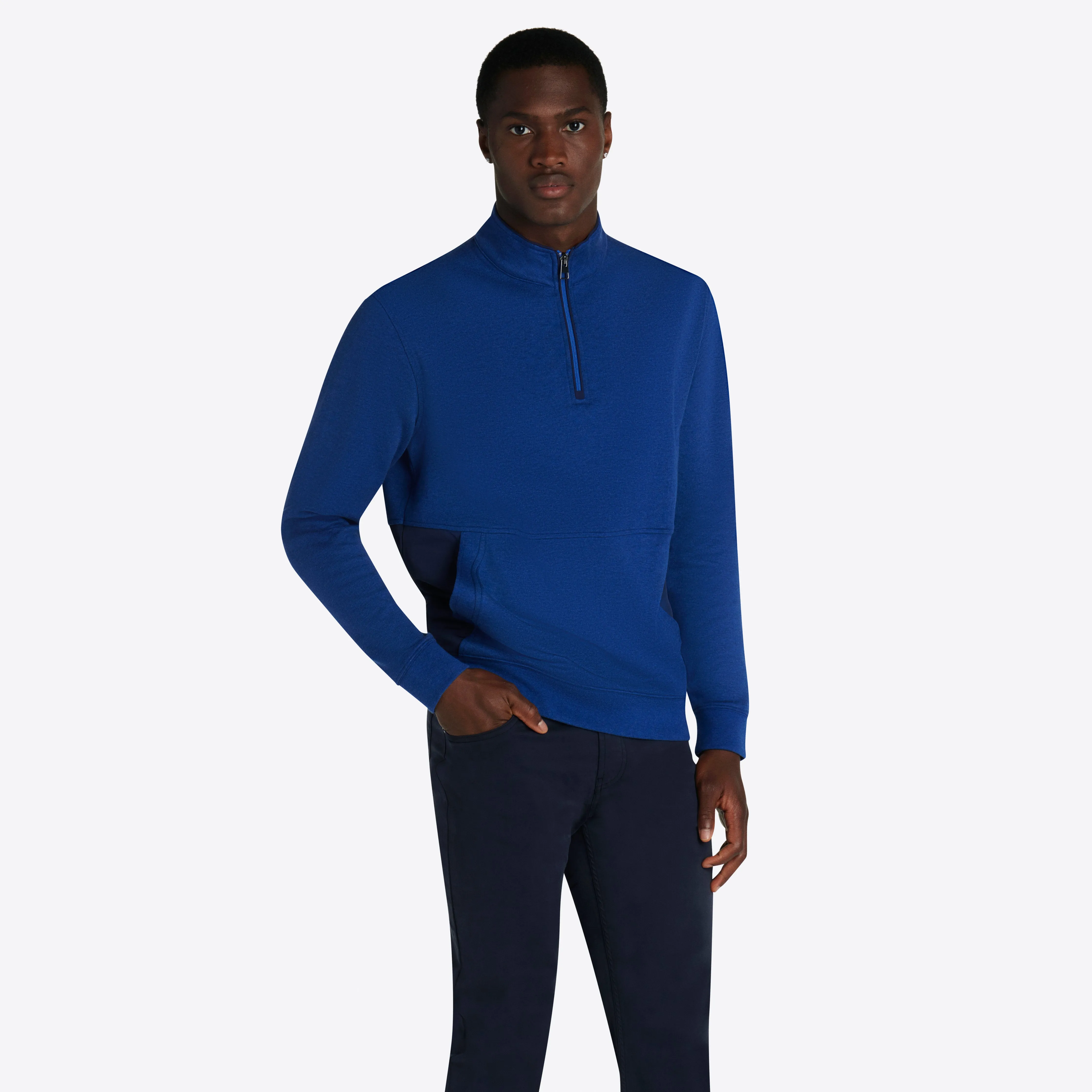 Heather Quarter Zip Mock Neck Pullover sold by Bugatchi product image thumbnail 3