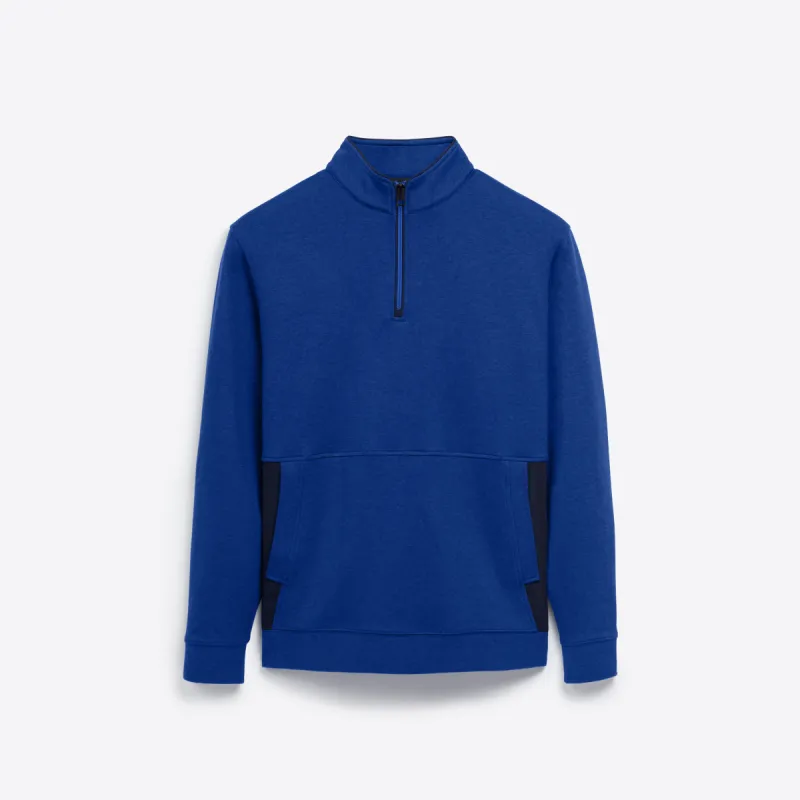 Heather Quarter Zip Mock Neck Pullover sold by Bugatchi