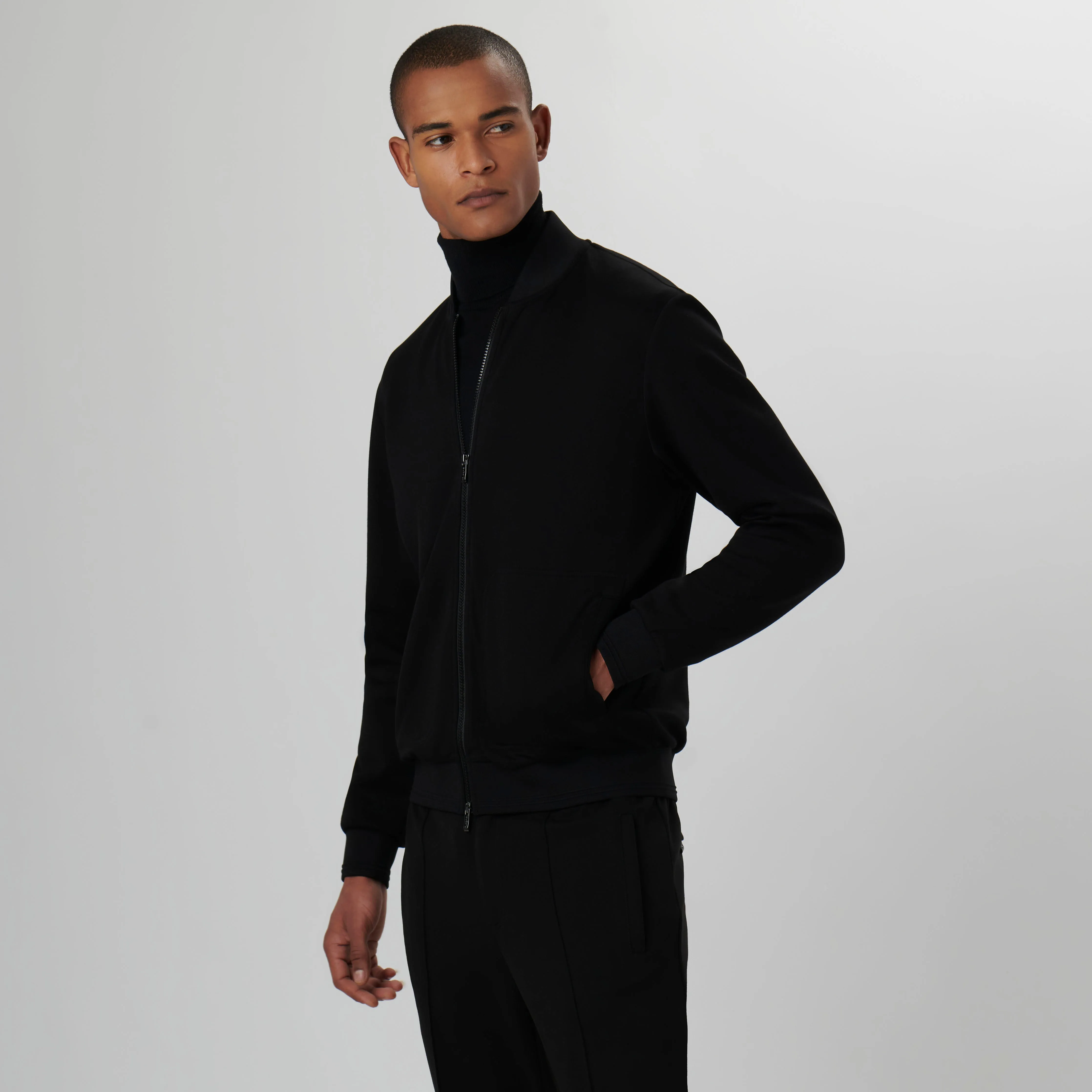 Soft Touch Knit Bomber Jacket sold by Bugatchi product image thumbnail 3