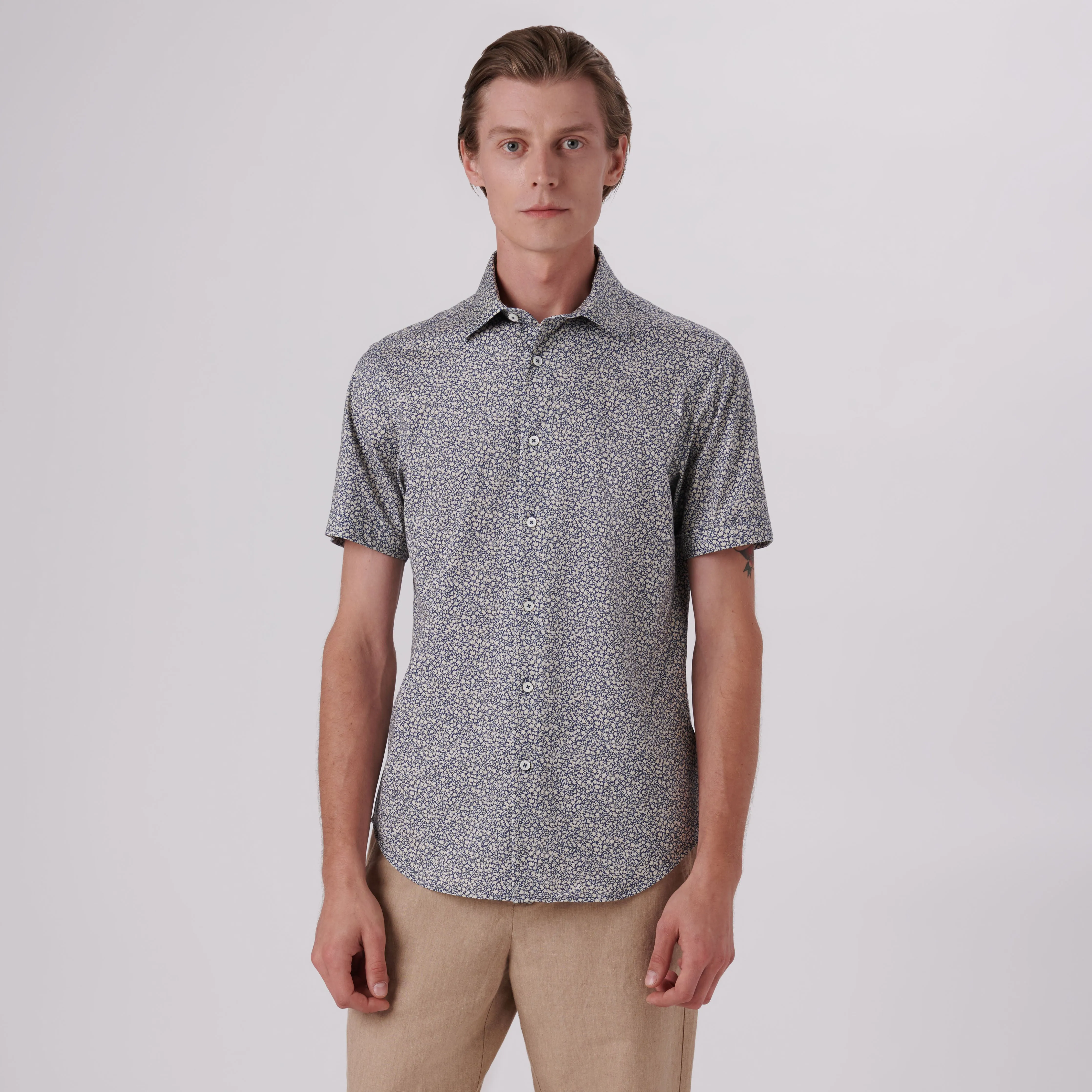 Miles Floral Print OoohCotton Short Sleeve Shirt sold by Bugatchi product image thumbnail 2