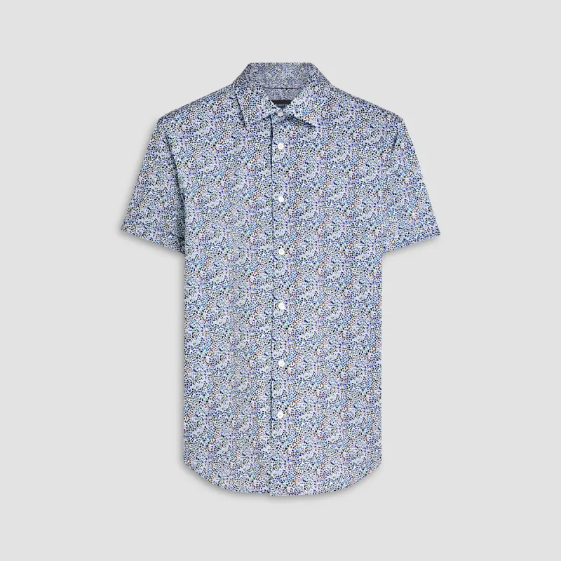 Miles Abstract Print OoohCotton Short Sleeve Shirt sold by Bugatchi