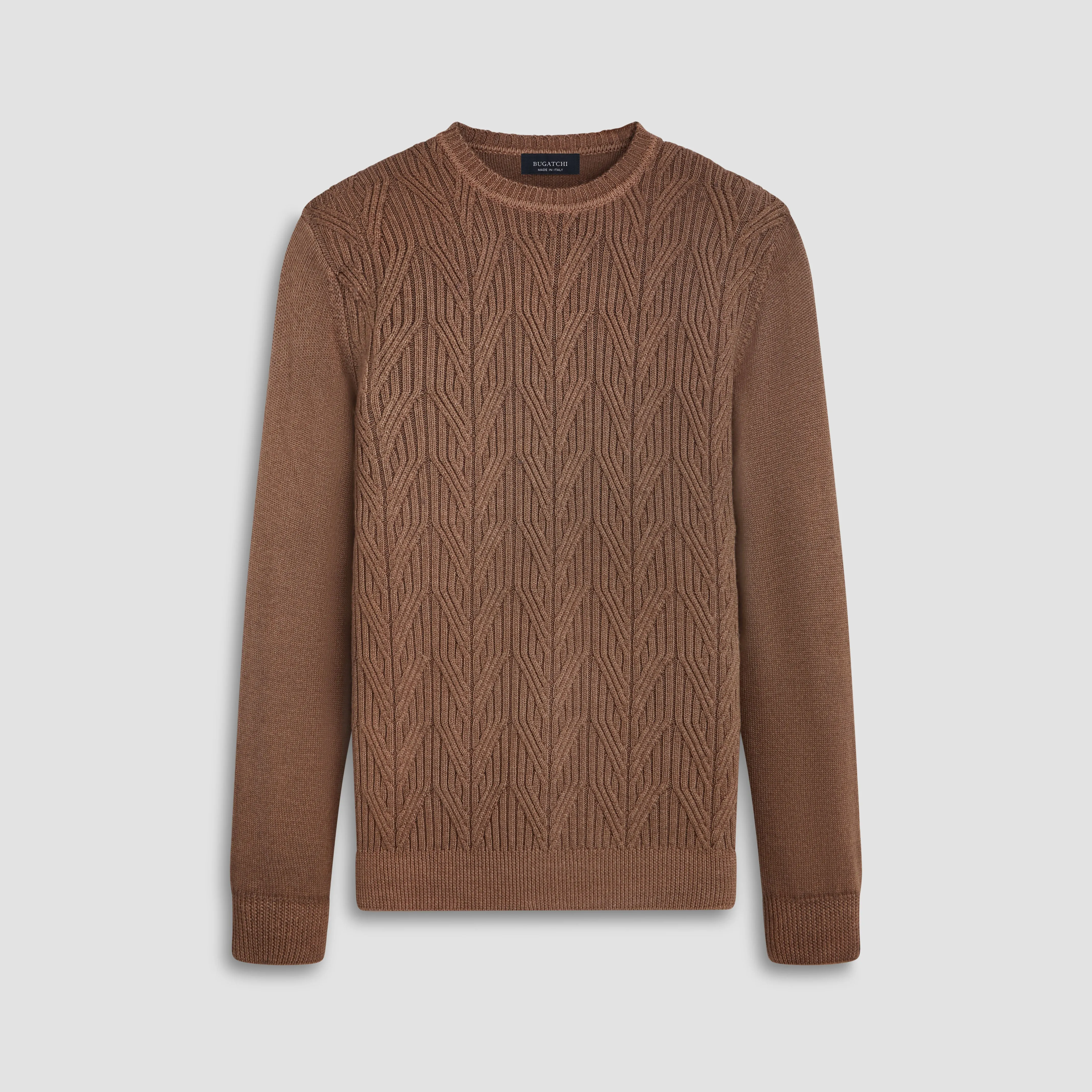 Cable Knit Crew Neck Sweater sold by Bugatchi product image thumbnail 2