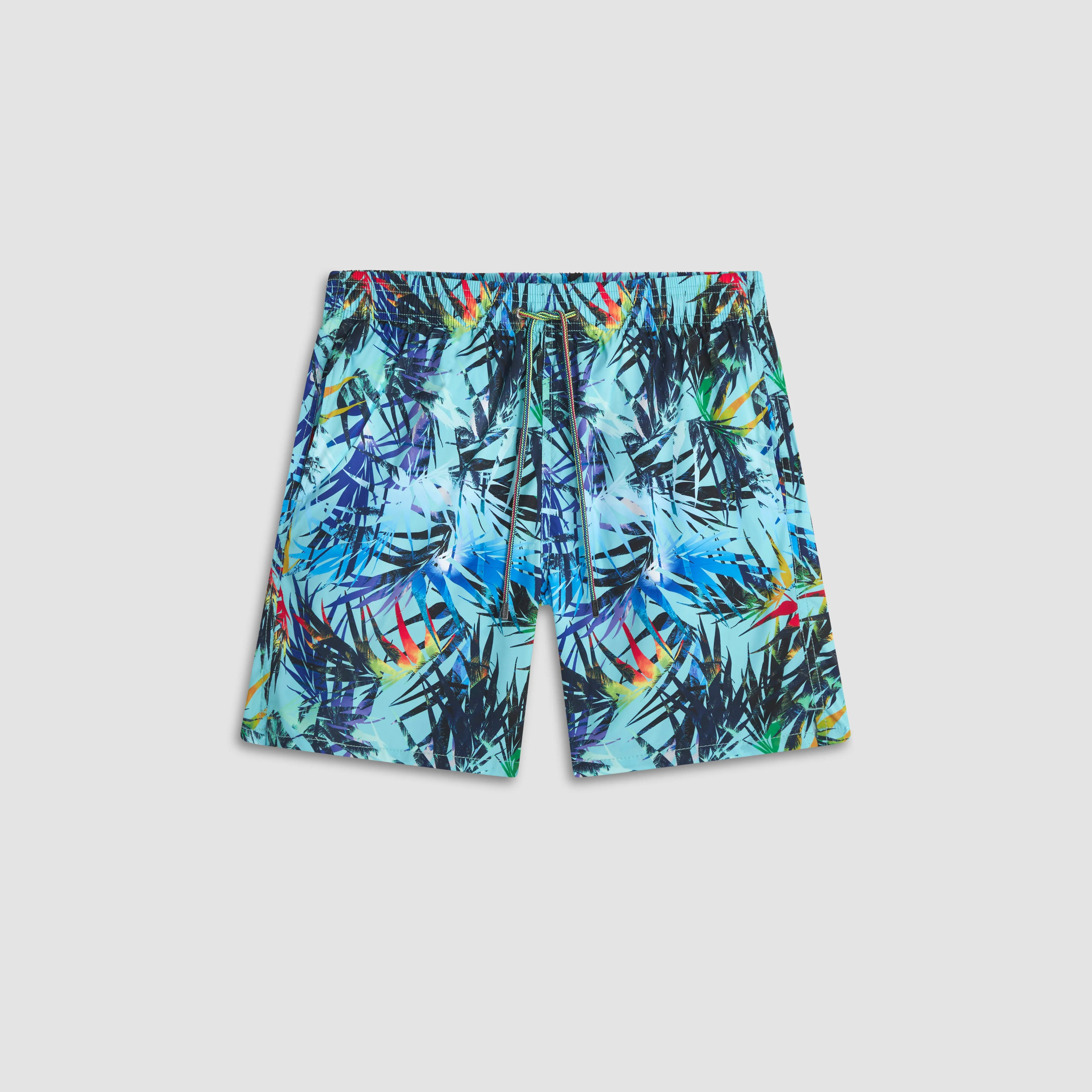 Cosmo Leaf Print Swim Trunks sold by Bugatchi