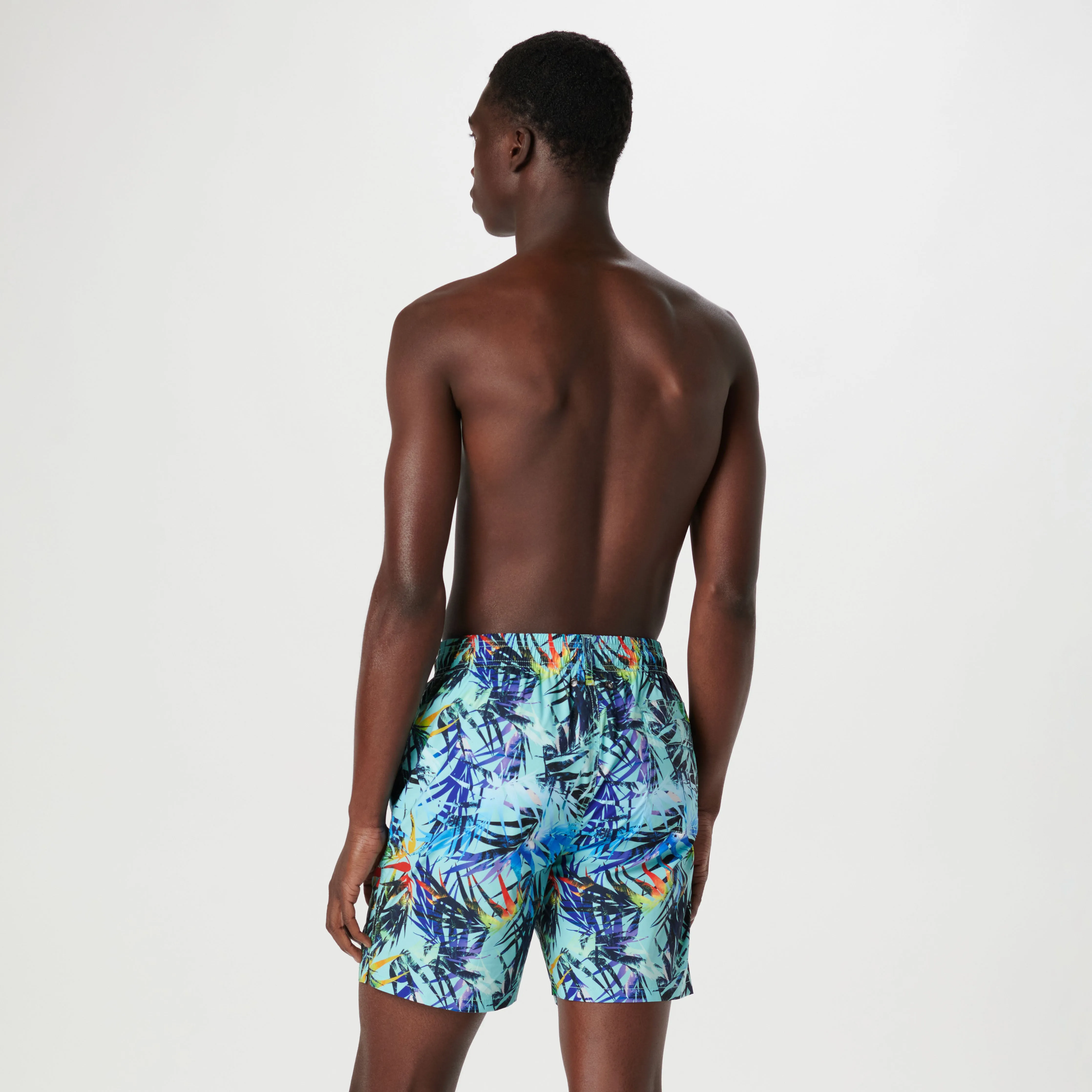 Cosmo Leaf Print Swim Trunks sold by Bugatchi product image thumbnail 4