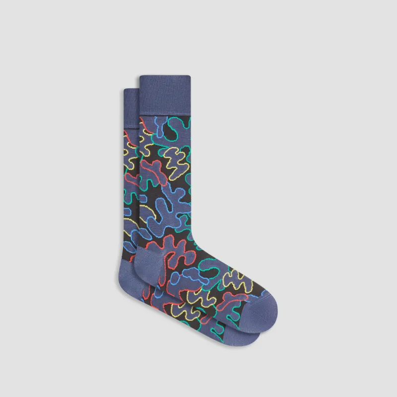 Abstract Mid-Calf Socks sold by Bugatchi