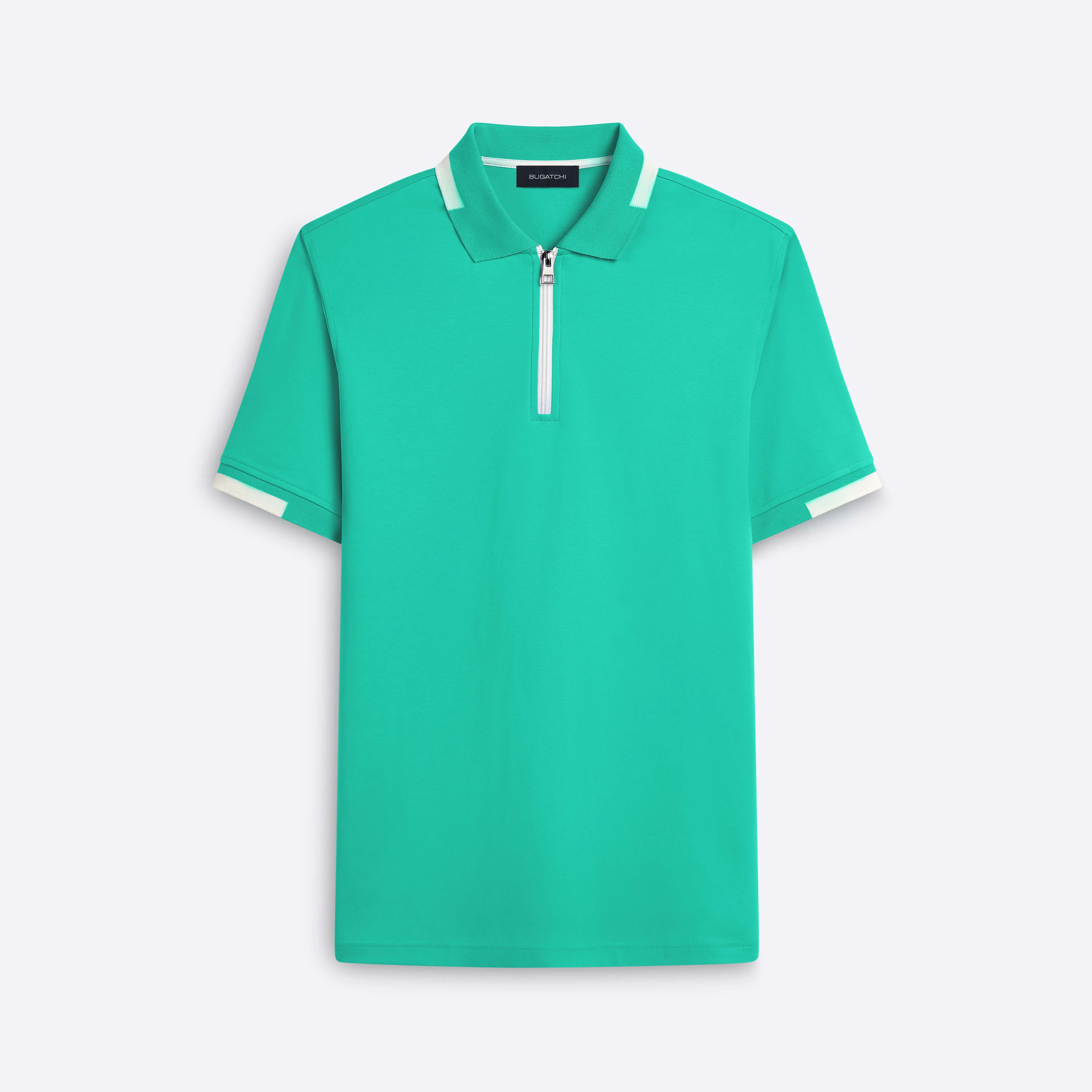 Short Sleeve Quarter Zip Polo sold by Bugatchi