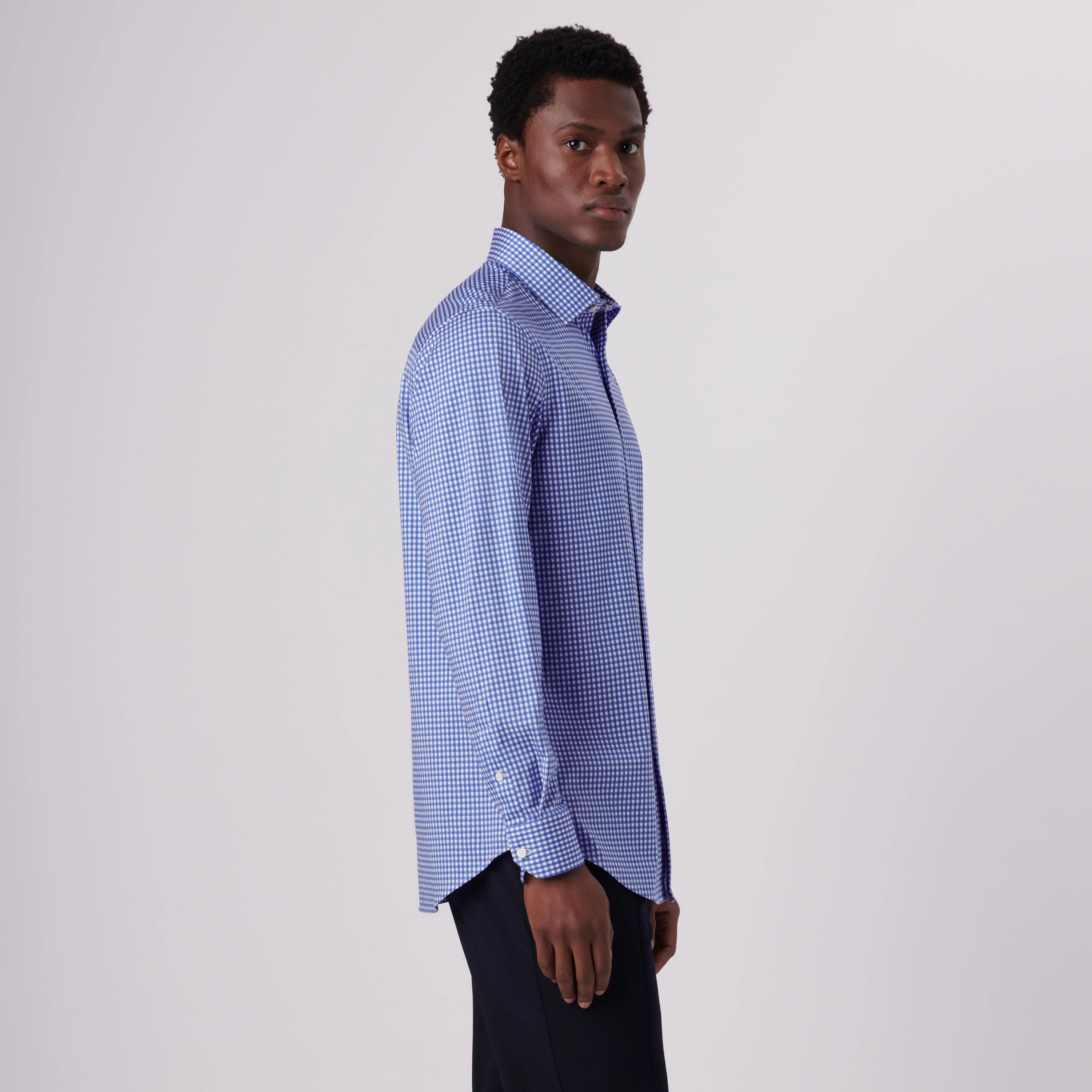 James Gingham Check Print OoohCotton Shirt sold by Bugatchi product image thumbnail 3