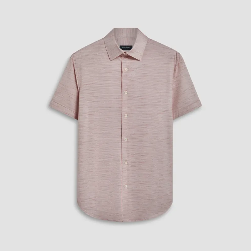 Miles Stitch Print OoohCotton Short Sleeve Shirt sold by Bugatchi