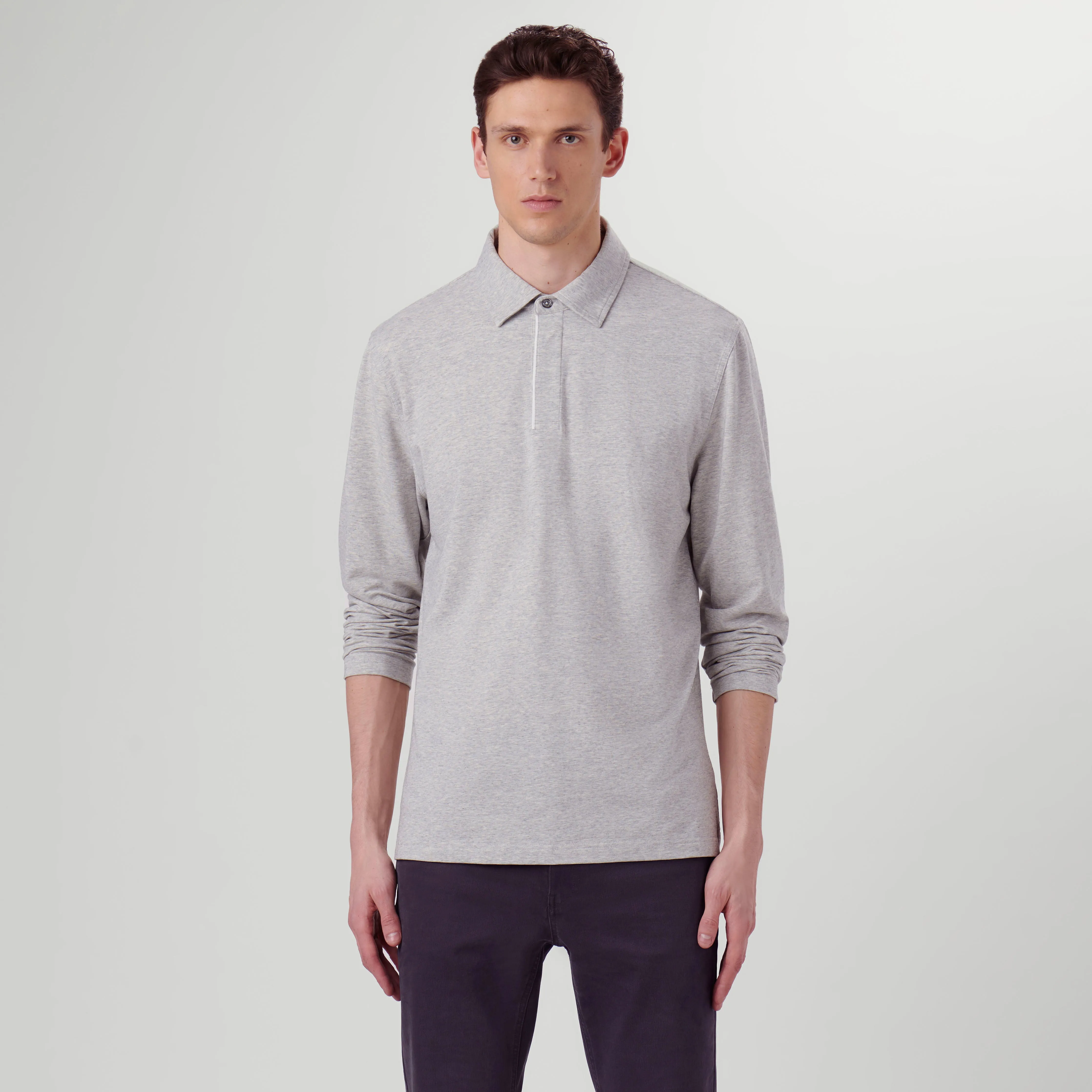 Long-sleeved Polo Shirt sold by Bugatchi product image thumbnail 2